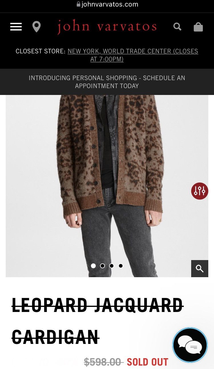 John Varvatos Jacquard leopard cardigan. Large Size US L / EU 52-54 / 3 - 5 Thumbnail