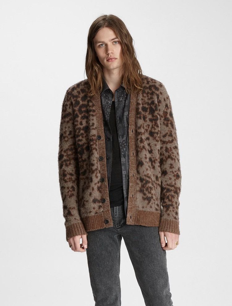 John Varvatos Jacquard leopard cardigan. Large Size US L / EU 52-54 / 3 - 1 Thumbnail