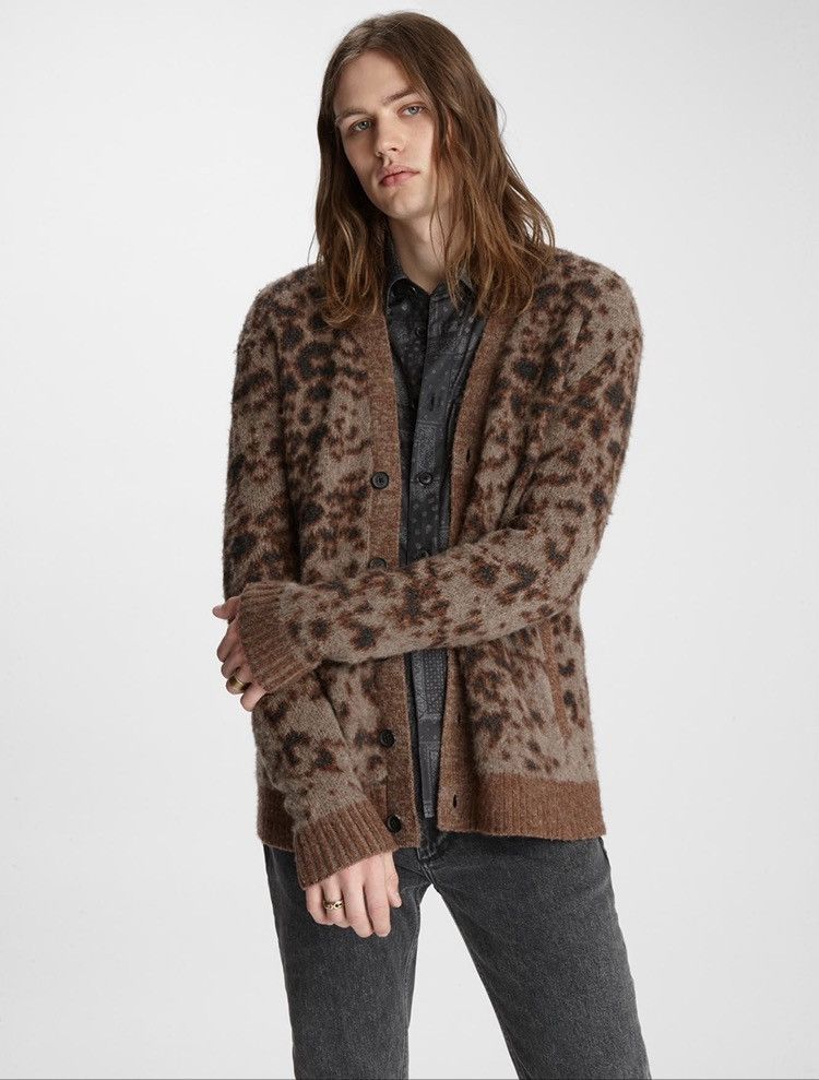 John Varvatos Jacquard leopard cardigan. Large Size US L / EU 52-54 / 3 - 2 Thumbnail