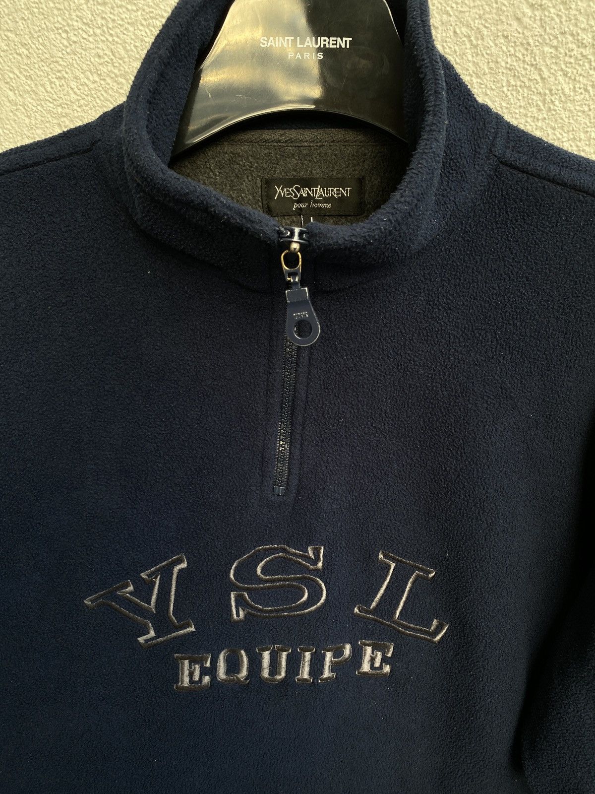 Yves Saint Laurent 90’s Fleece YSL Sweatshirt Zip Size US XL / EU 56 / 4 - 3 Thumbnail