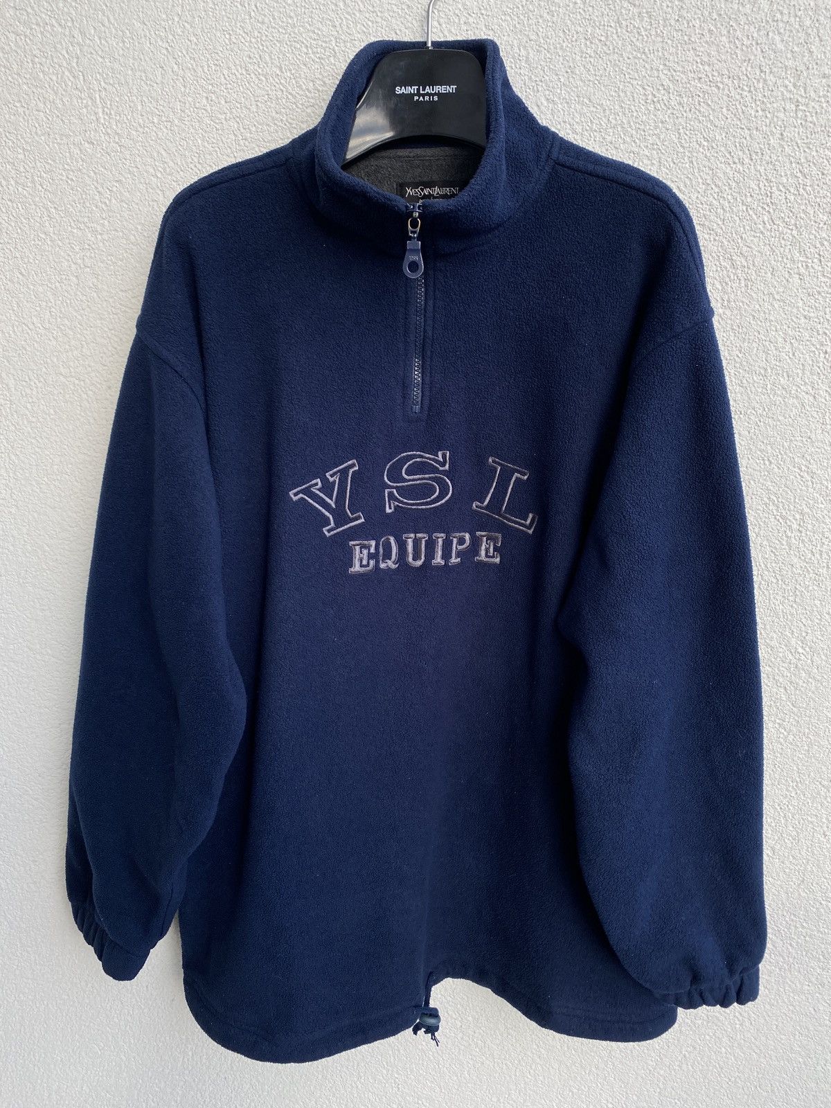 Yves Saint Laurent 90’s Fleece YSL Sweatshirt Zip Size US XL / EU 56 / 4 - 2 Thumbnail