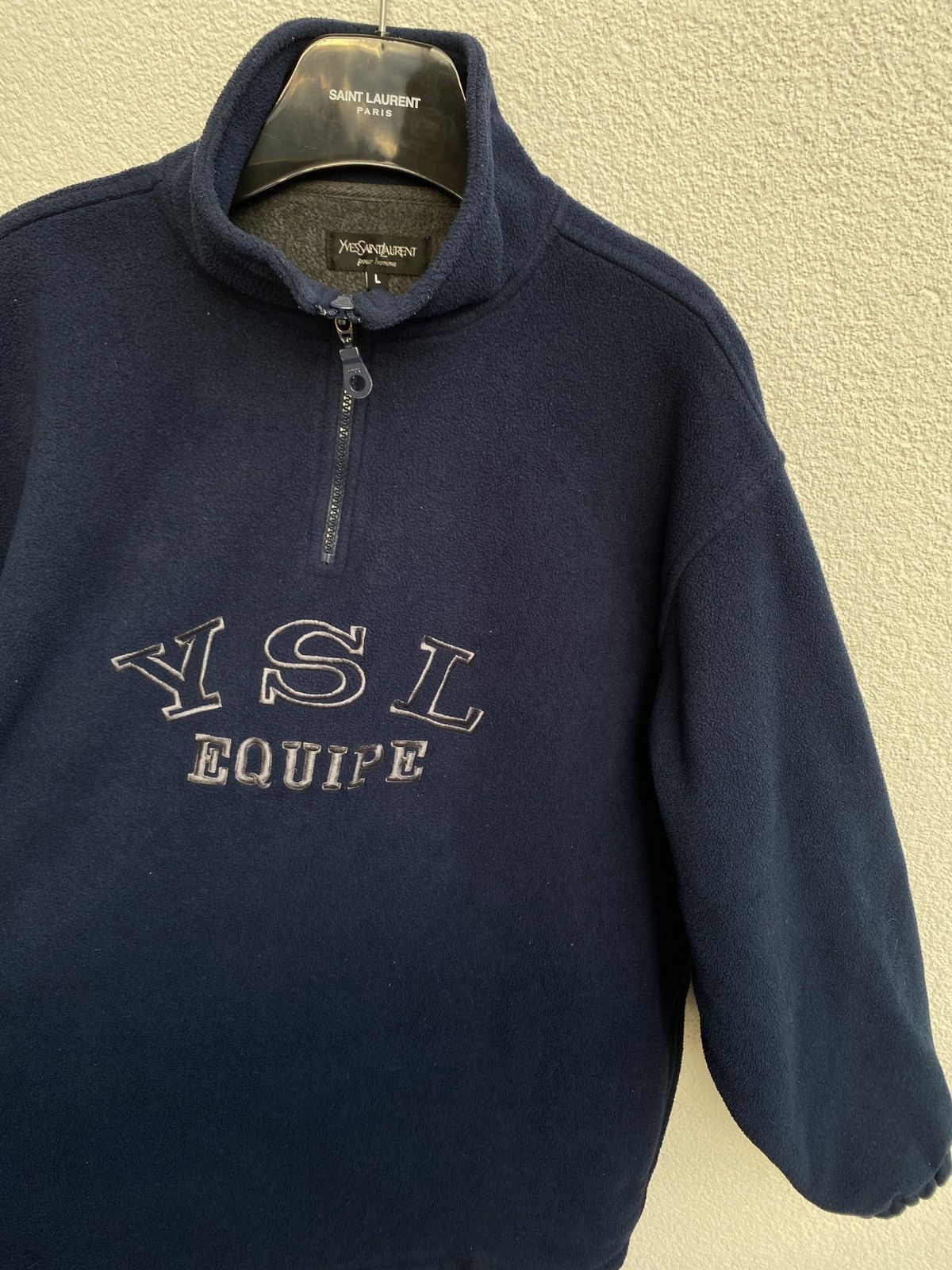 Yves Saint Laurent 90’s Fleece YSL Sweatshirt Zip Size US XL / EU 56 / 4 - 7 Thumbnail