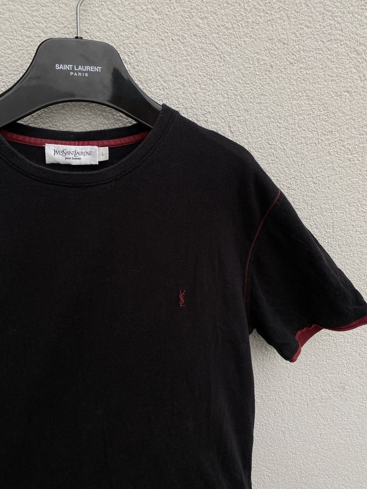 Yves Saint Laurent Black YSL T-shirt Double Layer Size US M / EU 48-50 / 2 - 8 Thumbnail