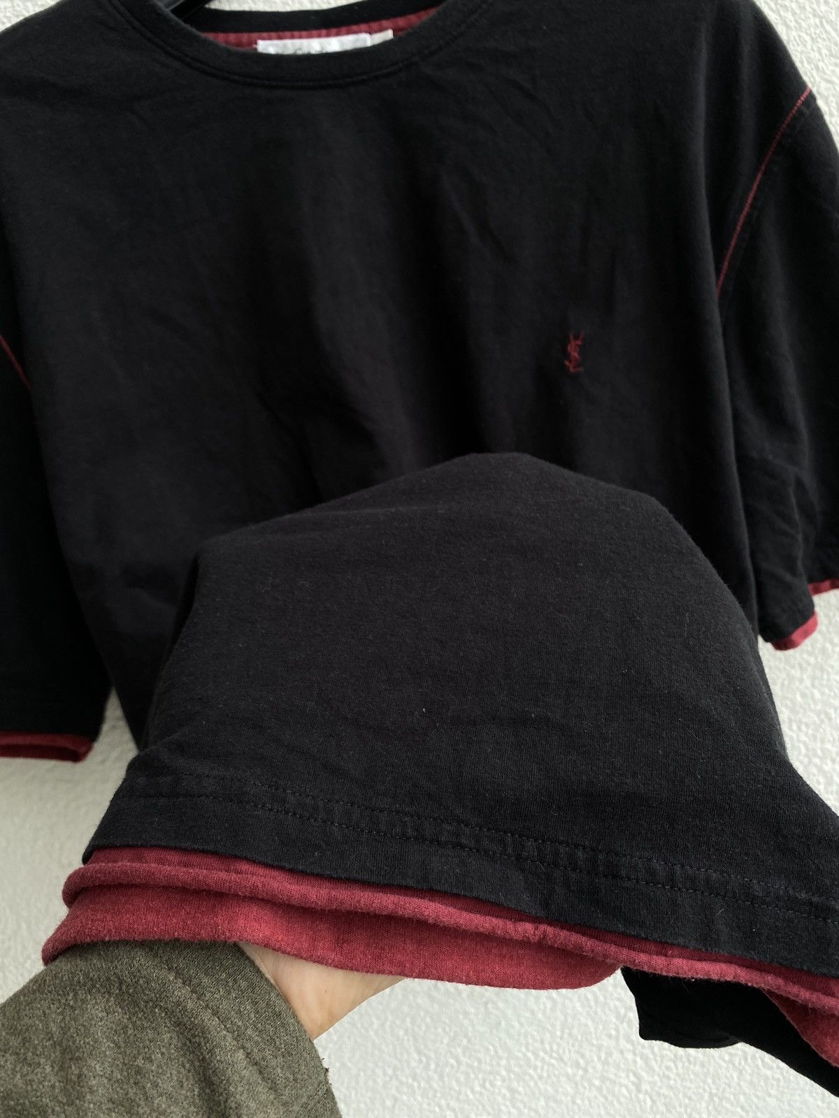 Yves Saint Laurent Black YSL T-shirt Double Layer Size US M / EU 48-50 / 2 - 13 Thumbnail