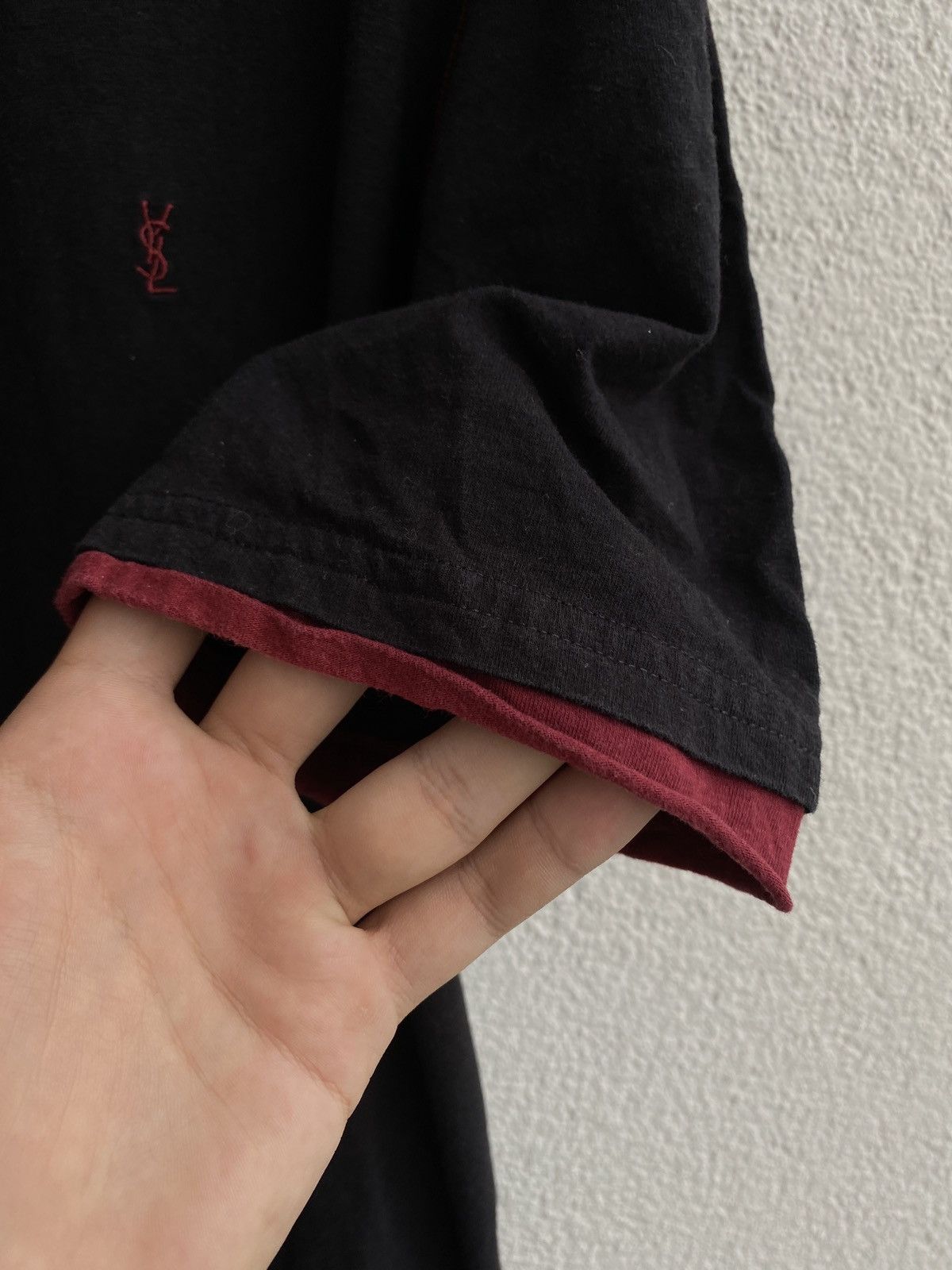 Yves Saint Laurent Black YSL T-shirt Double Layer Size US M / EU 48-50 / 2 - 5 Thumbnail
