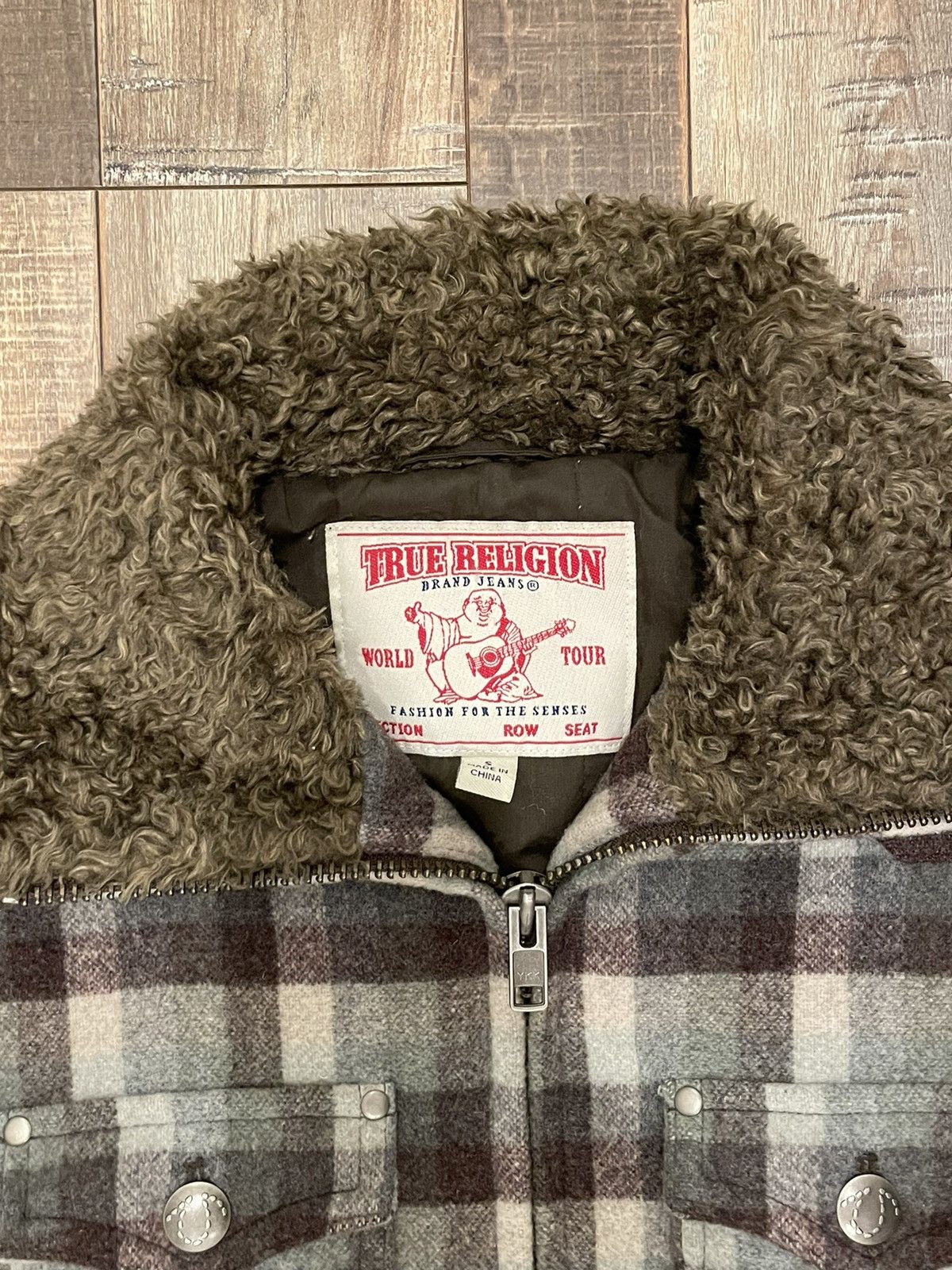 True Religion × Vintage Vintage Flannel Jacket w/ Shearling Collar Size US S / EU 44-46 / 1 - 4 Thumbnail