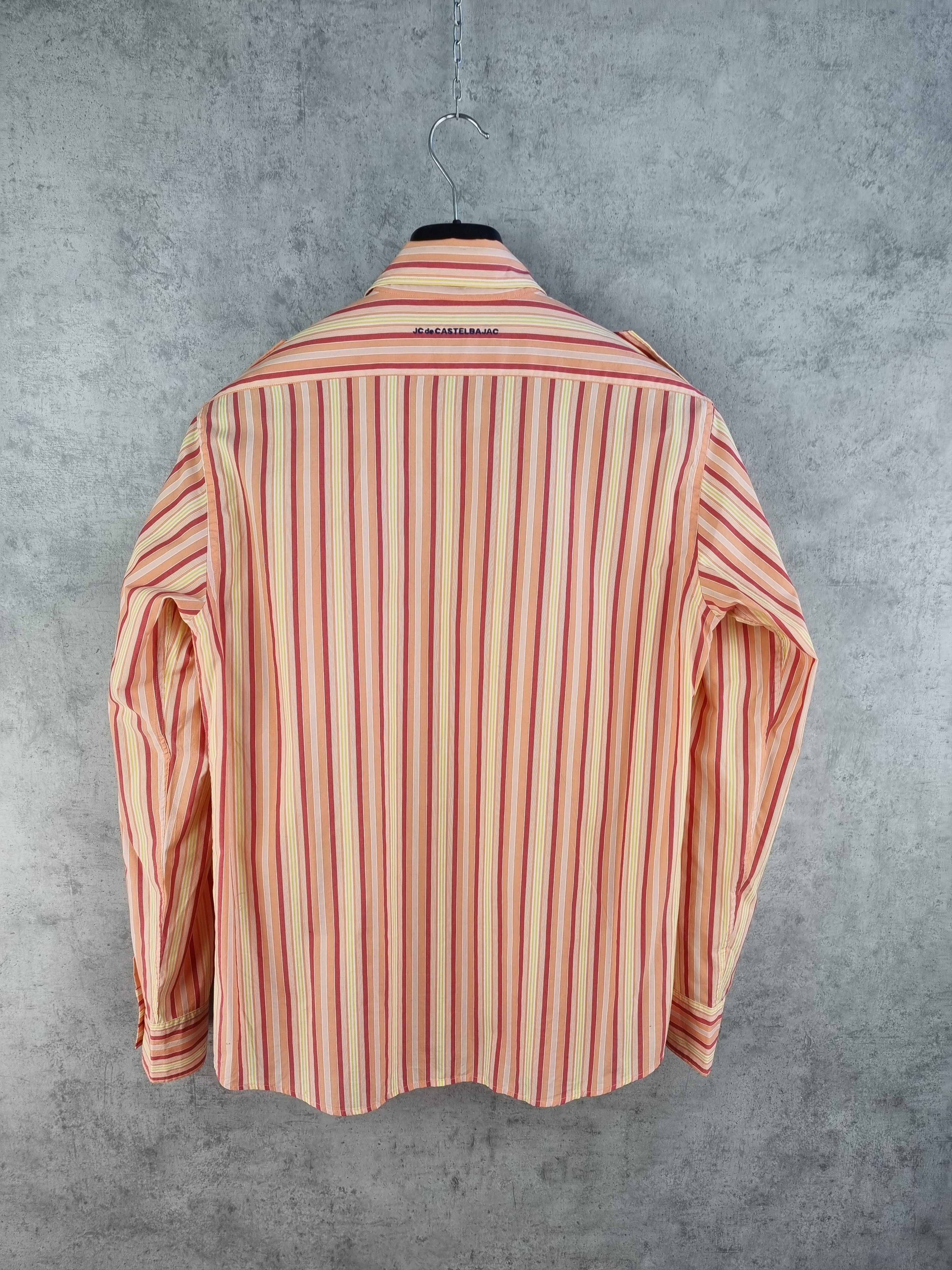 Jean Charles De Castelbajac × Vintage 90s Rare Castelbaljac Striped Military Design Shirt Size US L / EU 52-54 / 3 - 5 Thumbnail