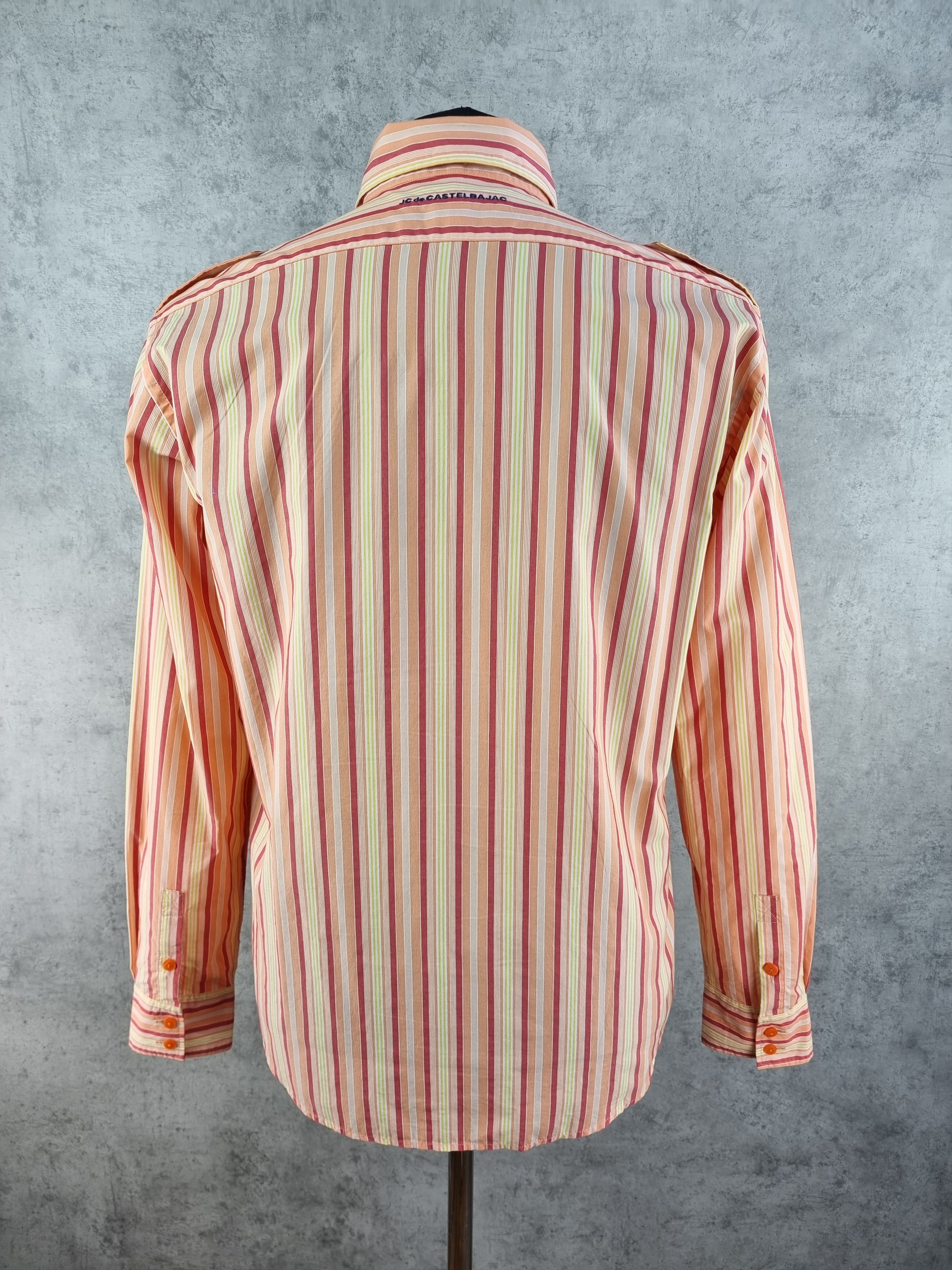 Jean Charles De Castelbajac × Vintage 90s Rare Castelbaljac Striped Military Design Shirt Size US L / EU 52-54 / 3 - 4 Thumbnail