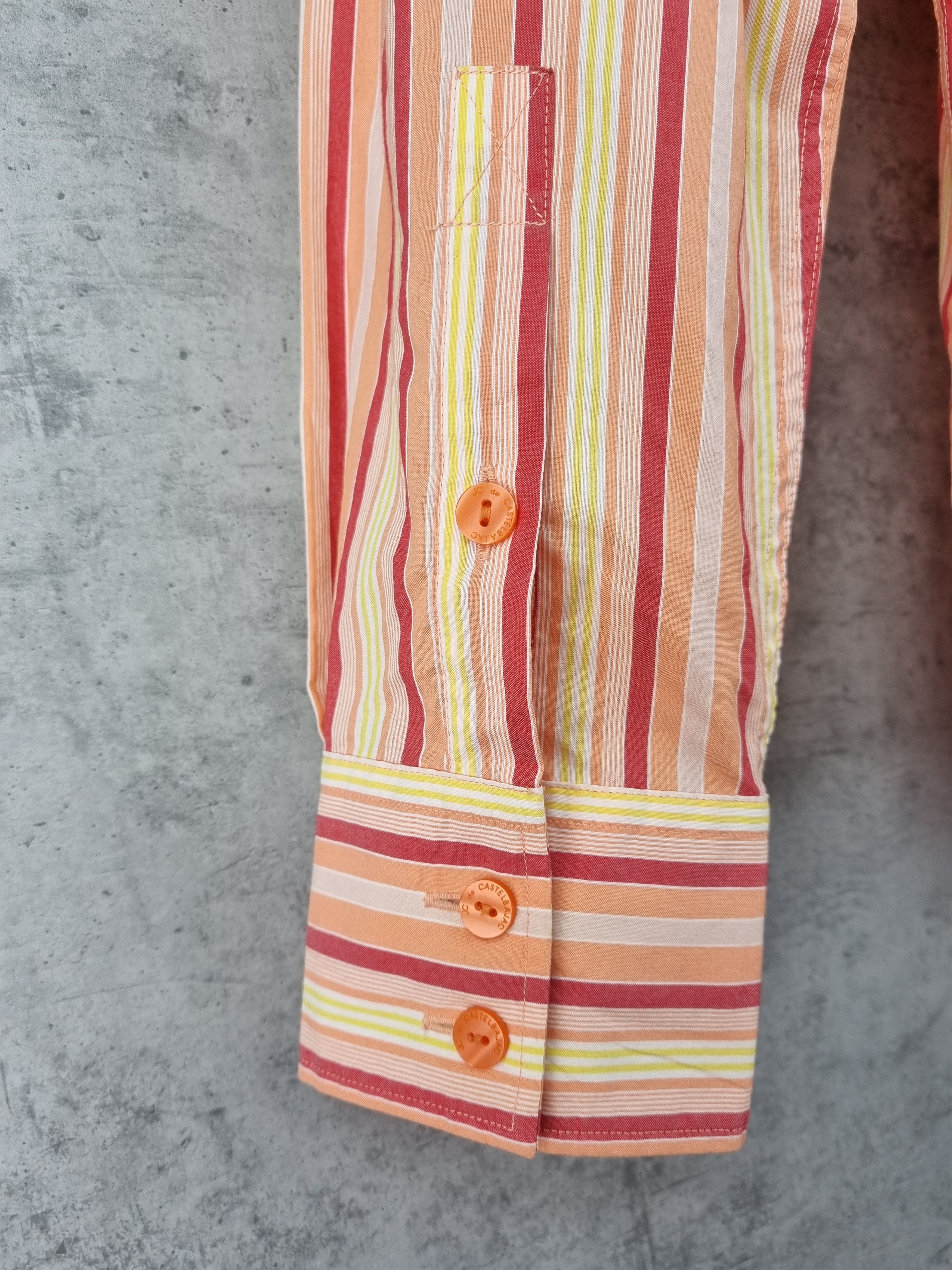 Jean Charles De Castelbajac × Vintage 90s Rare Castelbaljac Striped Military Design Shirt Size US L / EU 52-54 / 3 - 14 Thumbnail