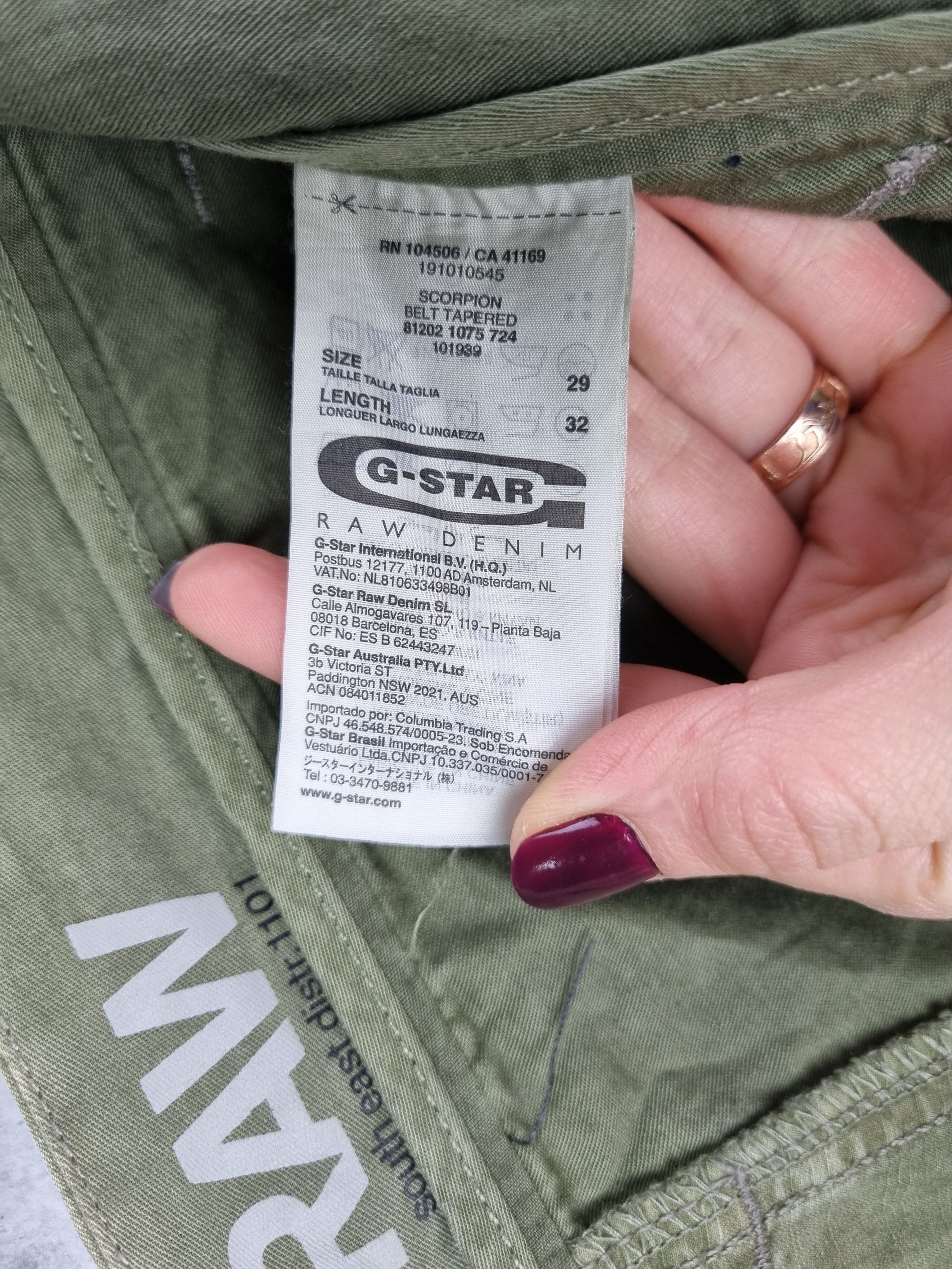 G-Star Rare Gstar Scorpion Belt Tapered Cargo Military Pants Size US 29 - 5 Thumbnail
