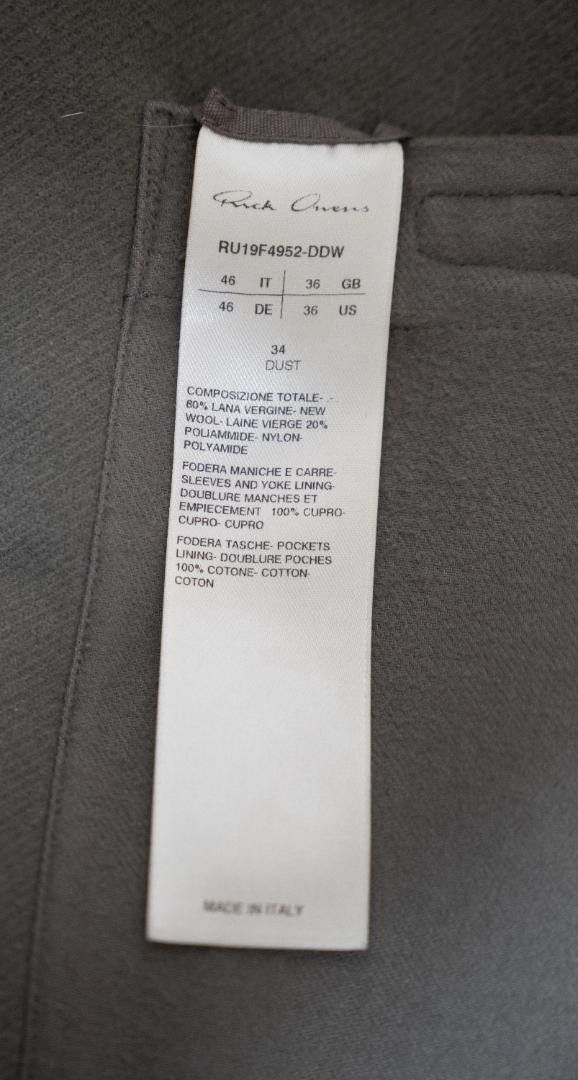 Rick Owens 19FW MOREAU COAT 46 Size US S / EU 44-46 / 1 - 10 Thumbnail