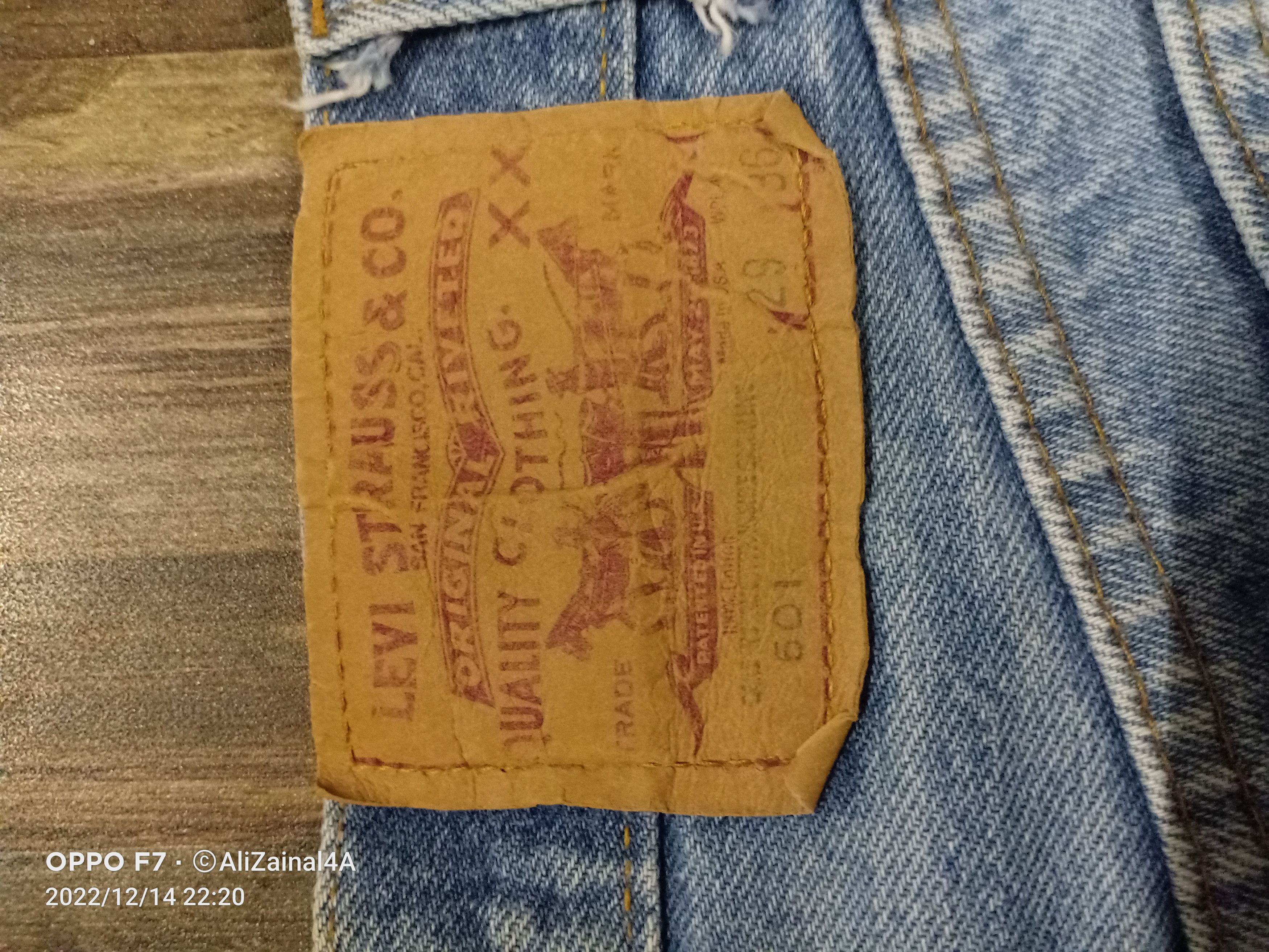 Levi's × Vintage Rare Vtg 80's Levis Beautiful Cloudy faded Copper Thread Size US 28 / EU 44 - 3 Thumbnail