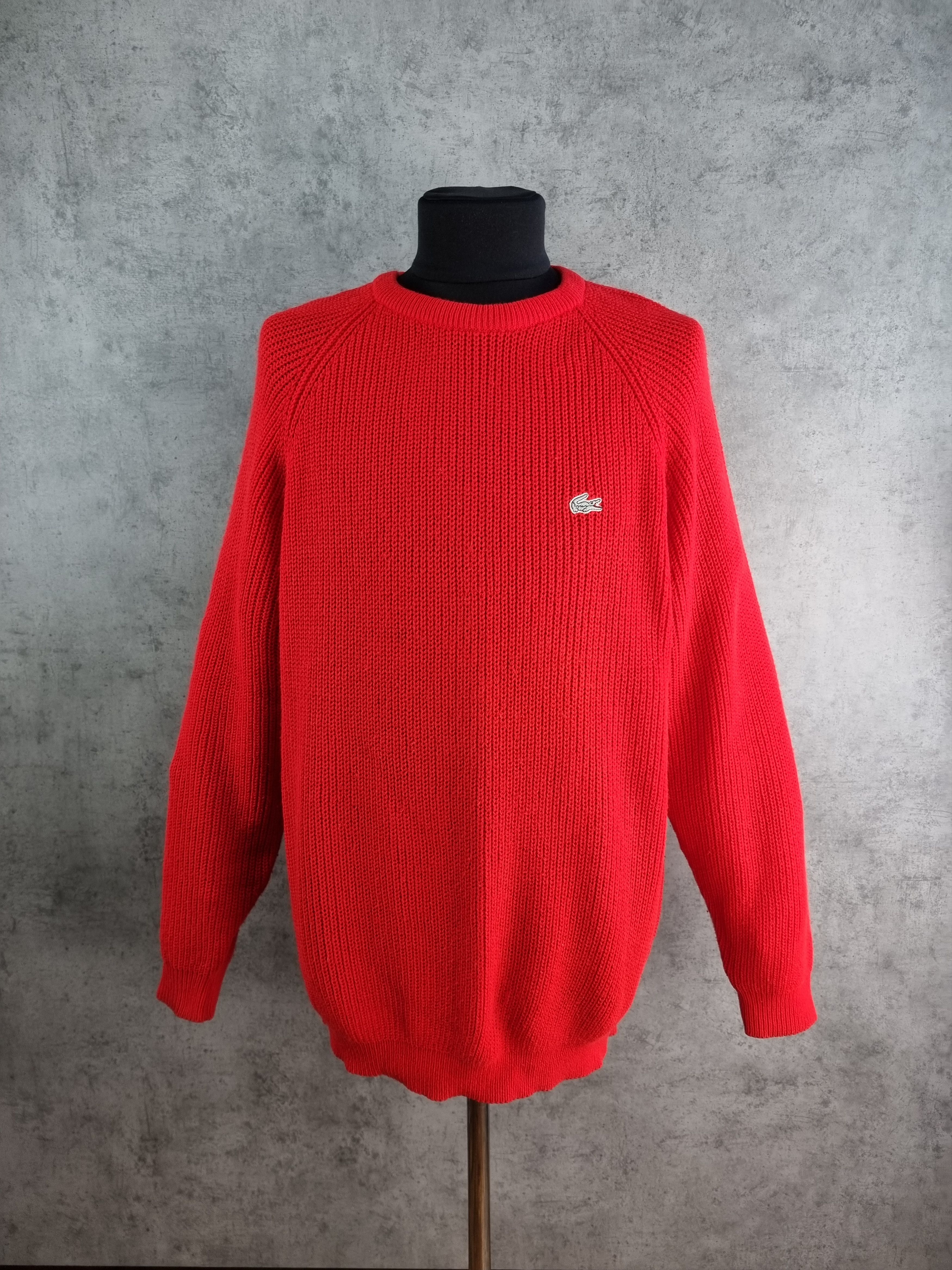 Lacoste × Vintage 90s Lacoste Chemise Oversized Heavy Wool Sweater Size US XL / EU 56 / 4 - 18 Thumbnail