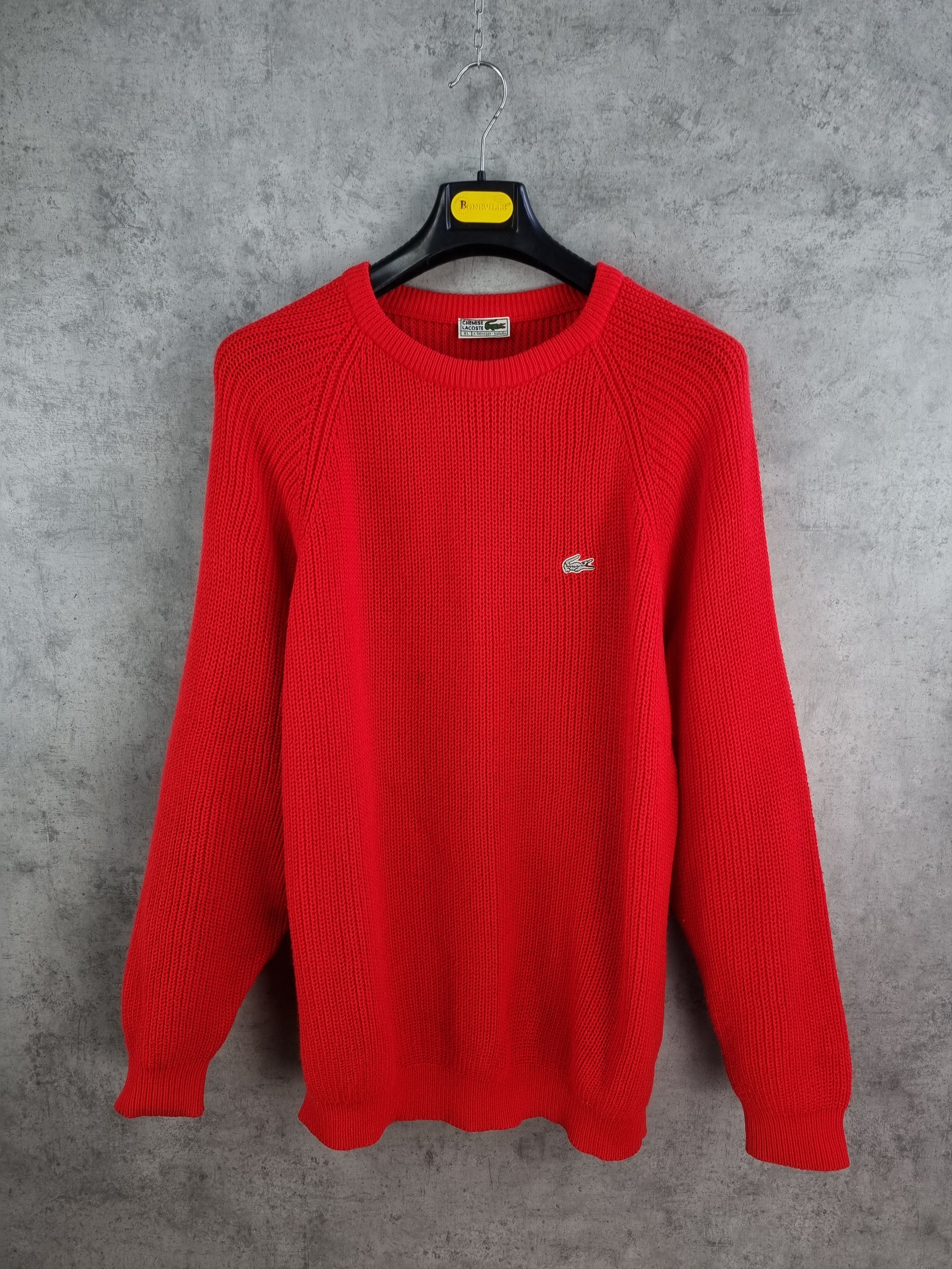 Lacoste × Vintage 90s Lacoste Chemise Oversized Heavy Wool Sweater Size US XL / EU 56 / 4 - 9 Thumbnail