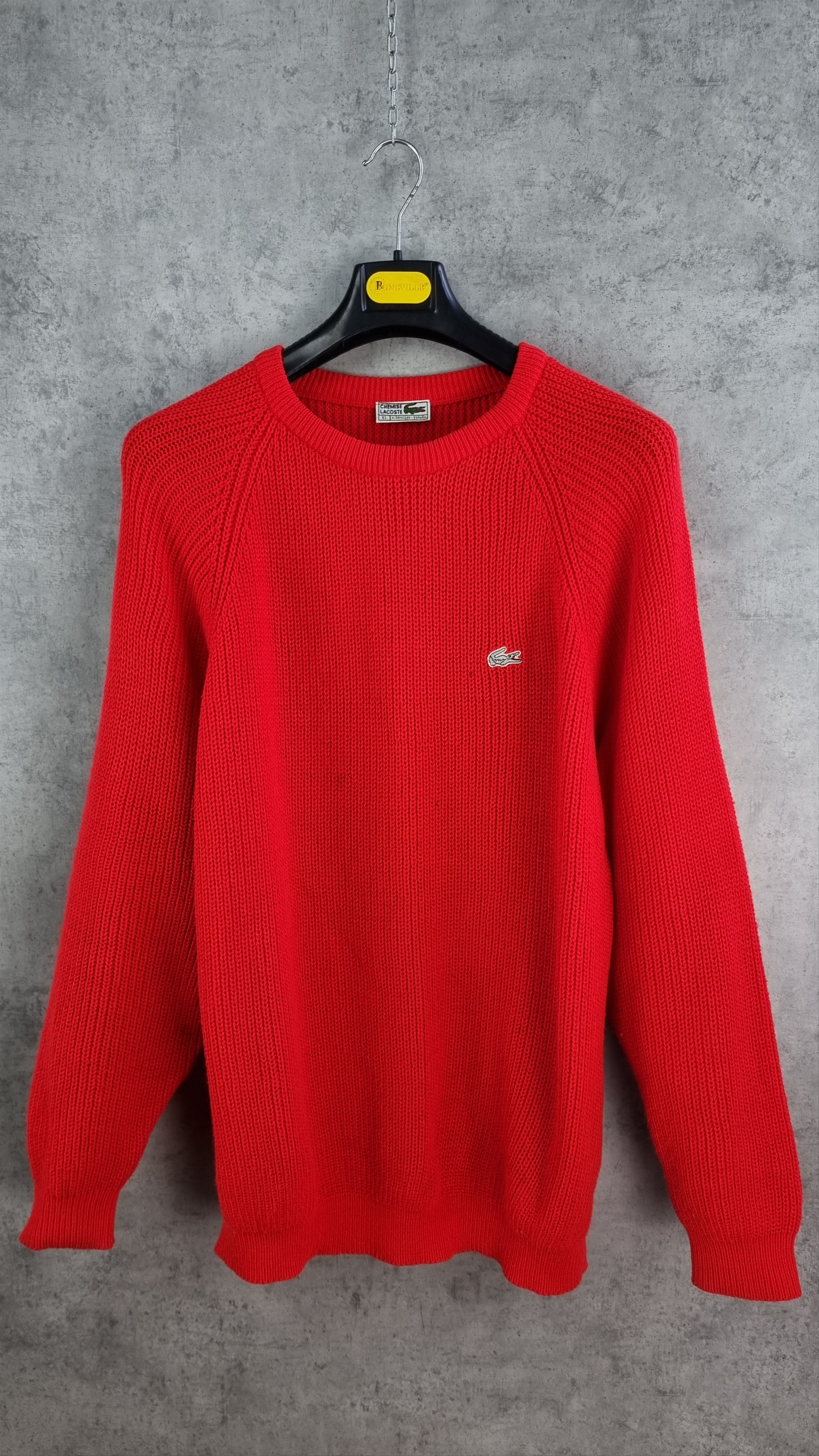Lacoste × Vintage 90s Lacoste Chemise Oversized Heavy Wool Sweater Size US XL / EU 56 / 4 - 1 Thumbnail