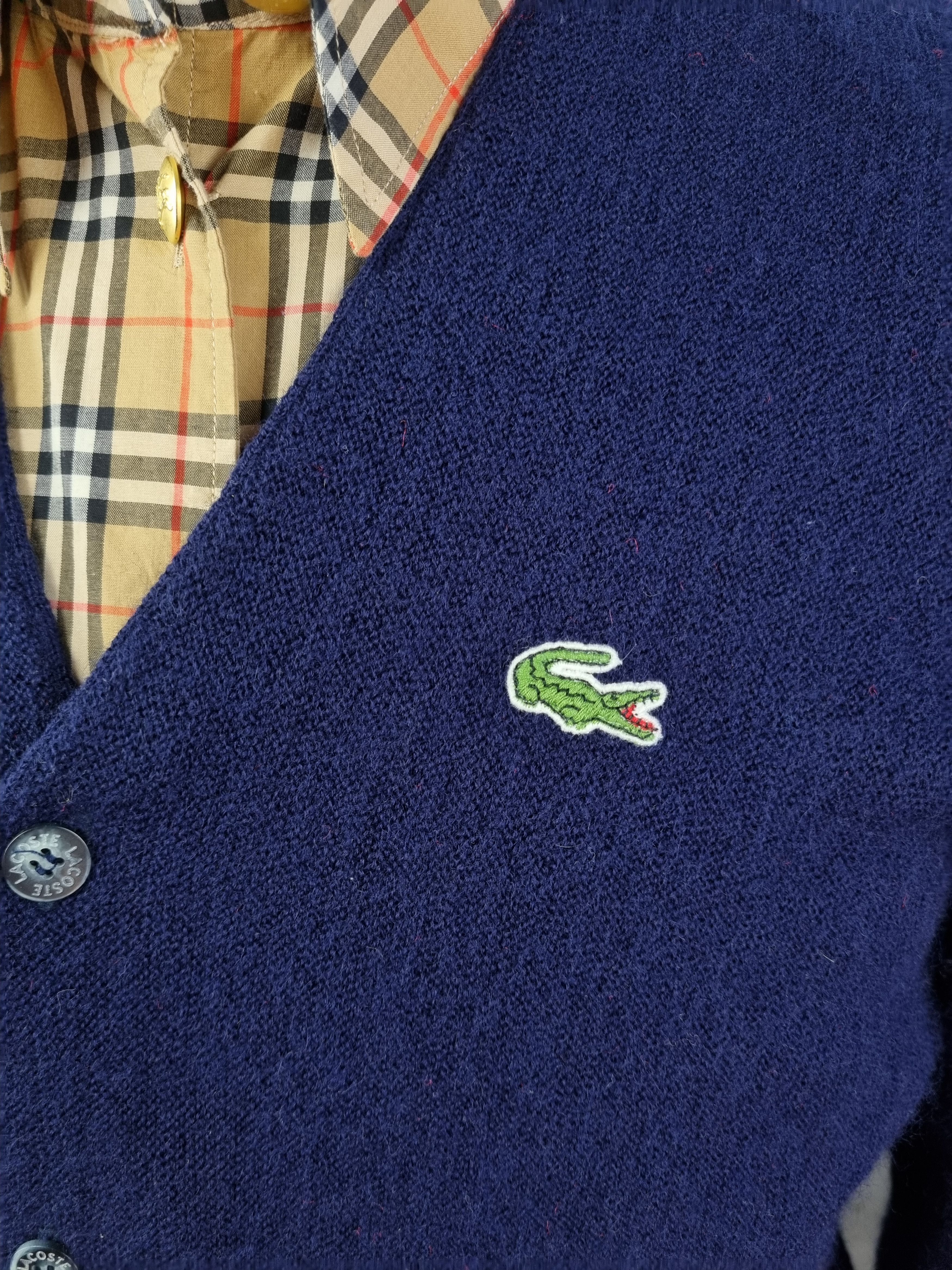 Lacoste 90s Lacoste Chemise Wool Navy Cardigan Size US S / EU 44-46 / 1 - 13 Thumbnail