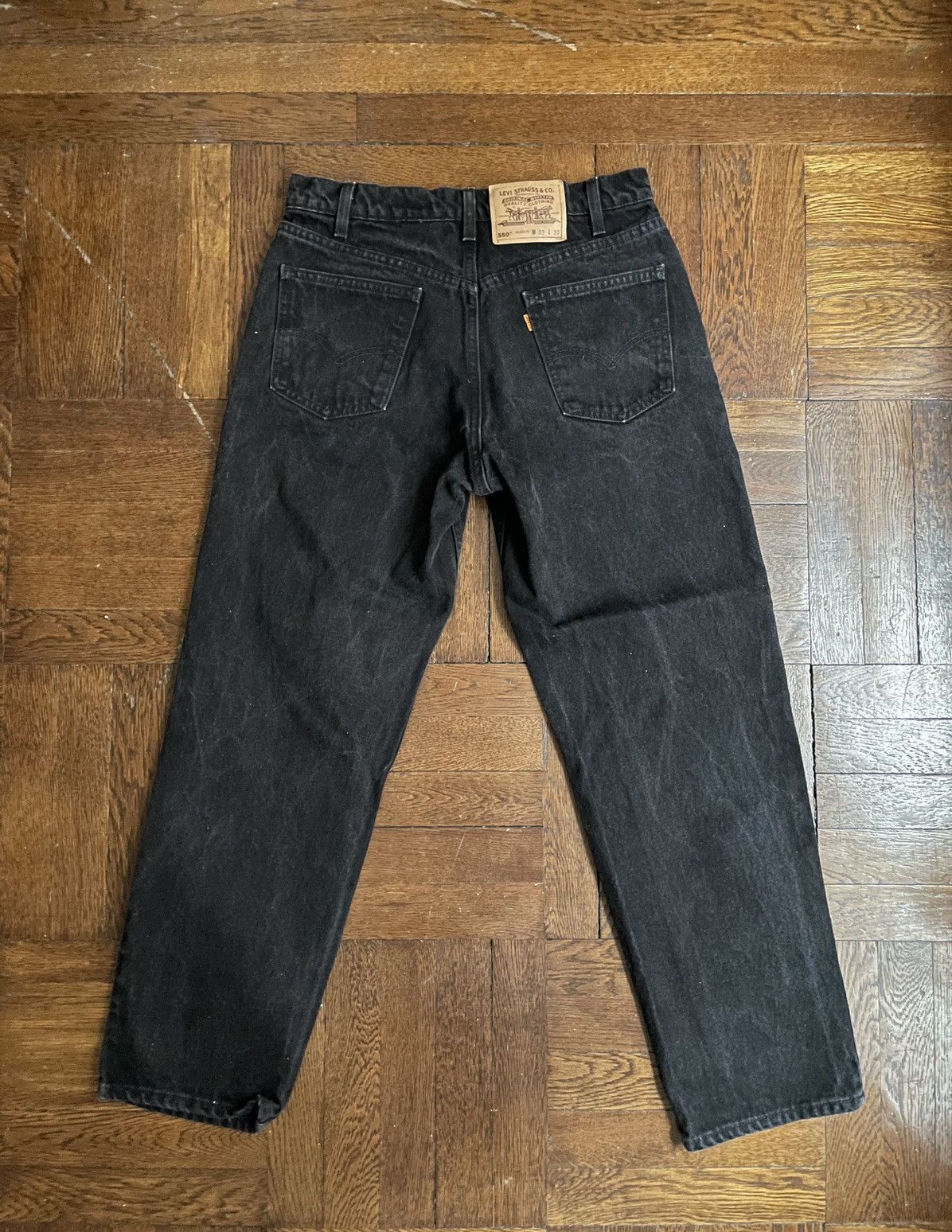 Vintage Vintage Orange Tab Black Levis 505 Jeans - 33 X 30 - USA 90s ...