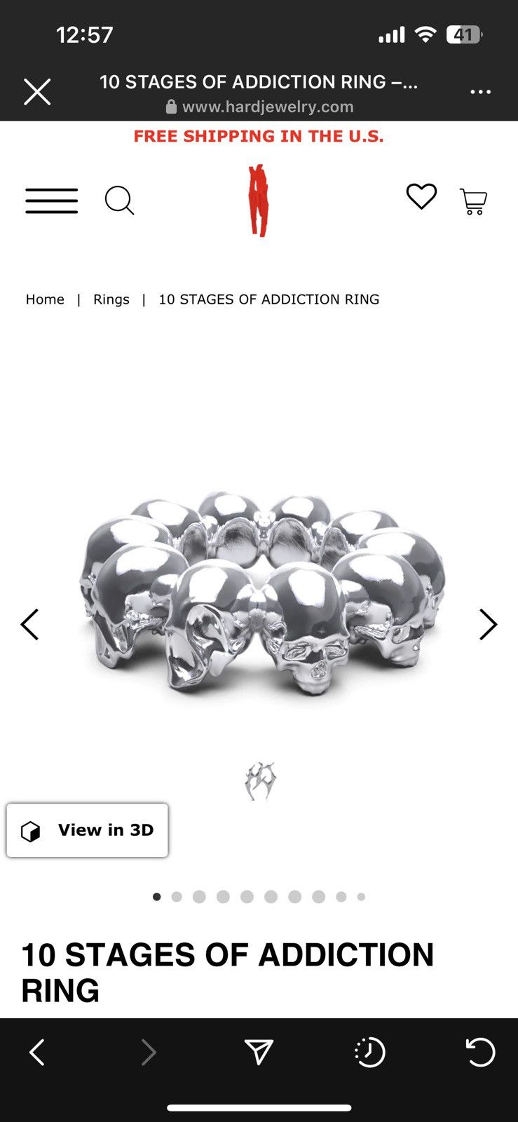 Jewelry Hard Jewelry 10 Stages Of Addiction Ring Size ONE SIZE - 1 Thumbnail