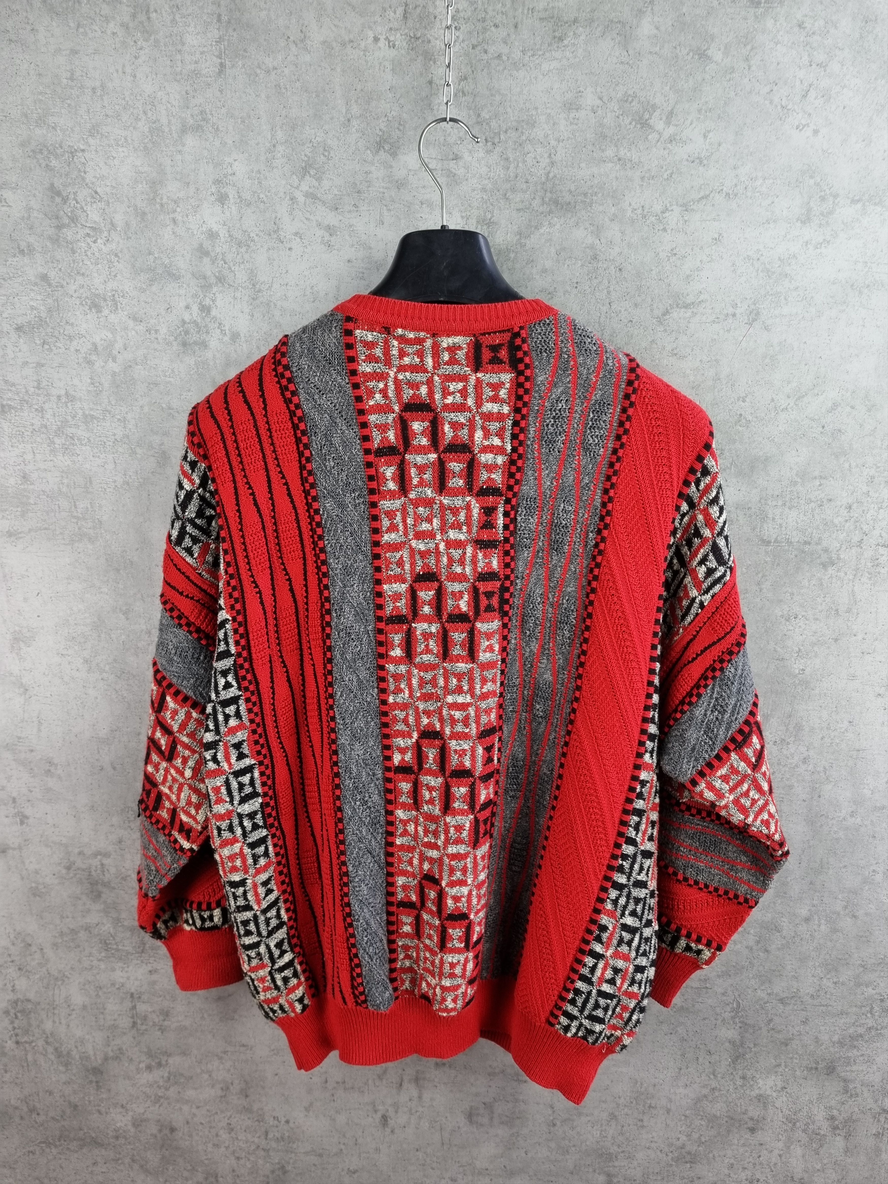 Vintage 90s Coogi Style Cable Knitted V neck Sweater Cardigan Size US L / EU 52-54 / 3 - 2 Thumbnail