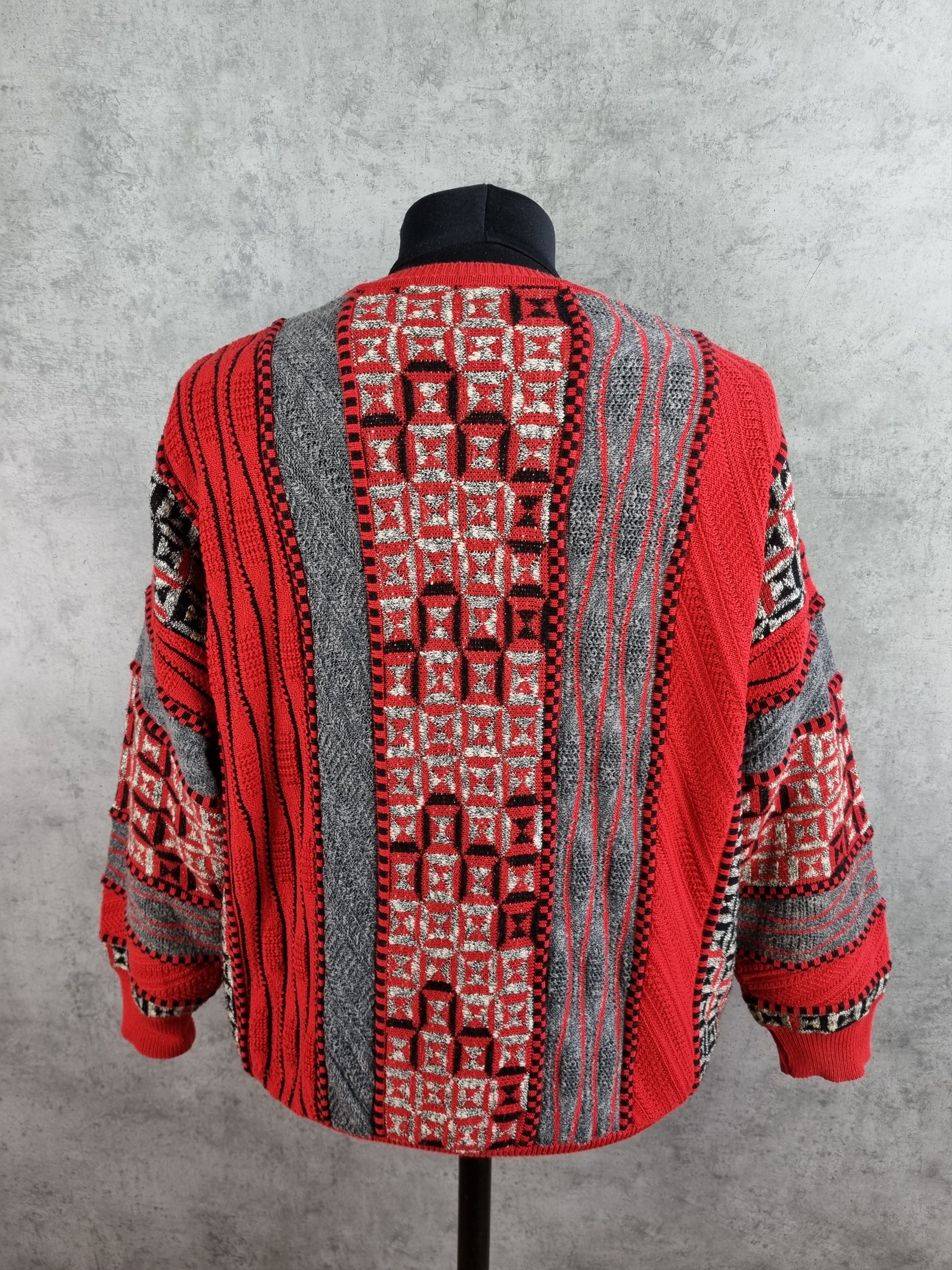 Vintage 90s Coogi Style Cable Knitted V neck Sweater Cardigan Size US L / EU 52-54 / 3 - 4 Thumbnail