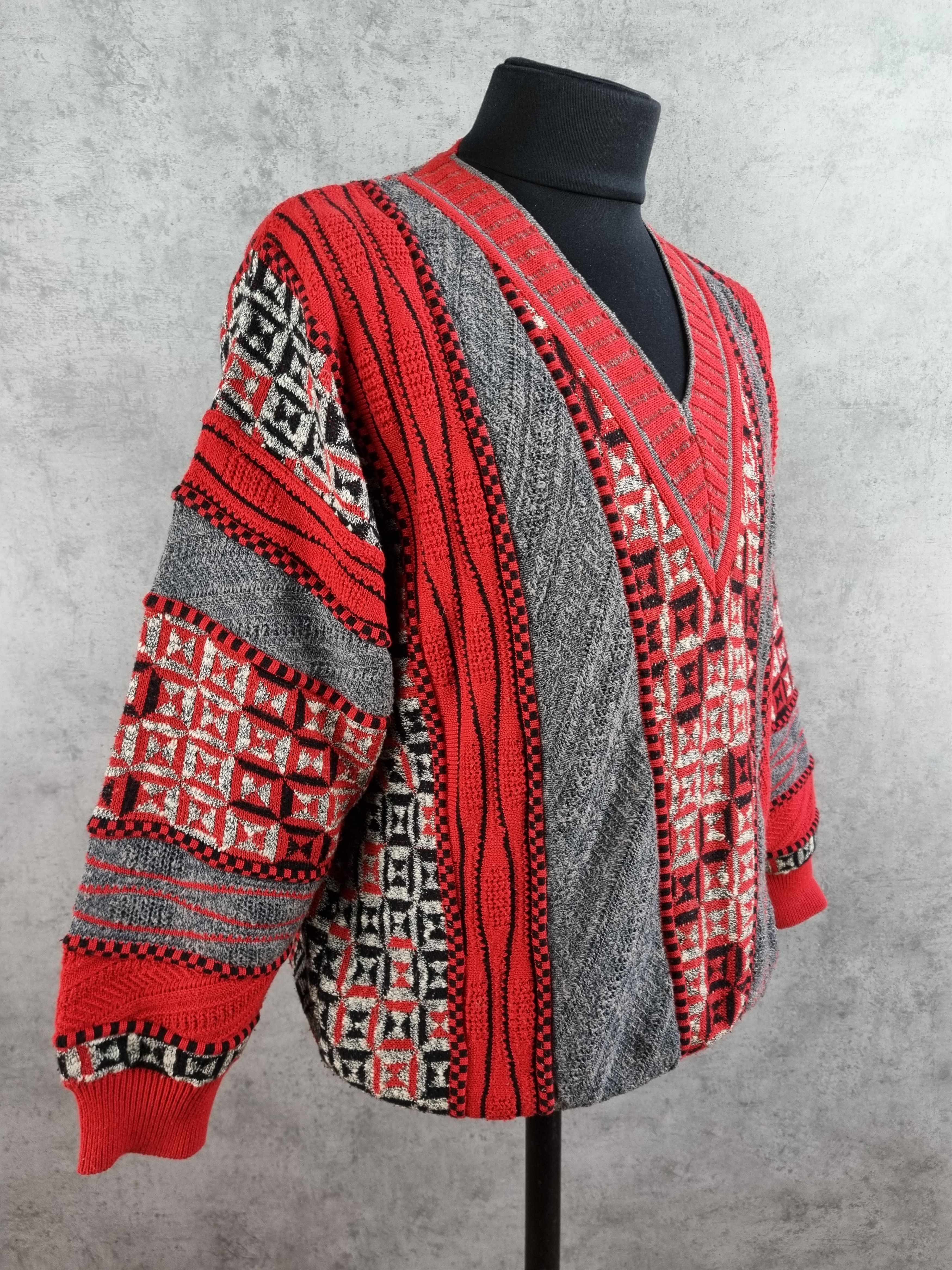 Vintage 90s Coogi Style Cable Knitted V neck Sweater Cardigan Size US L / EU 52-54 / 3 - 5 Thumbnail
