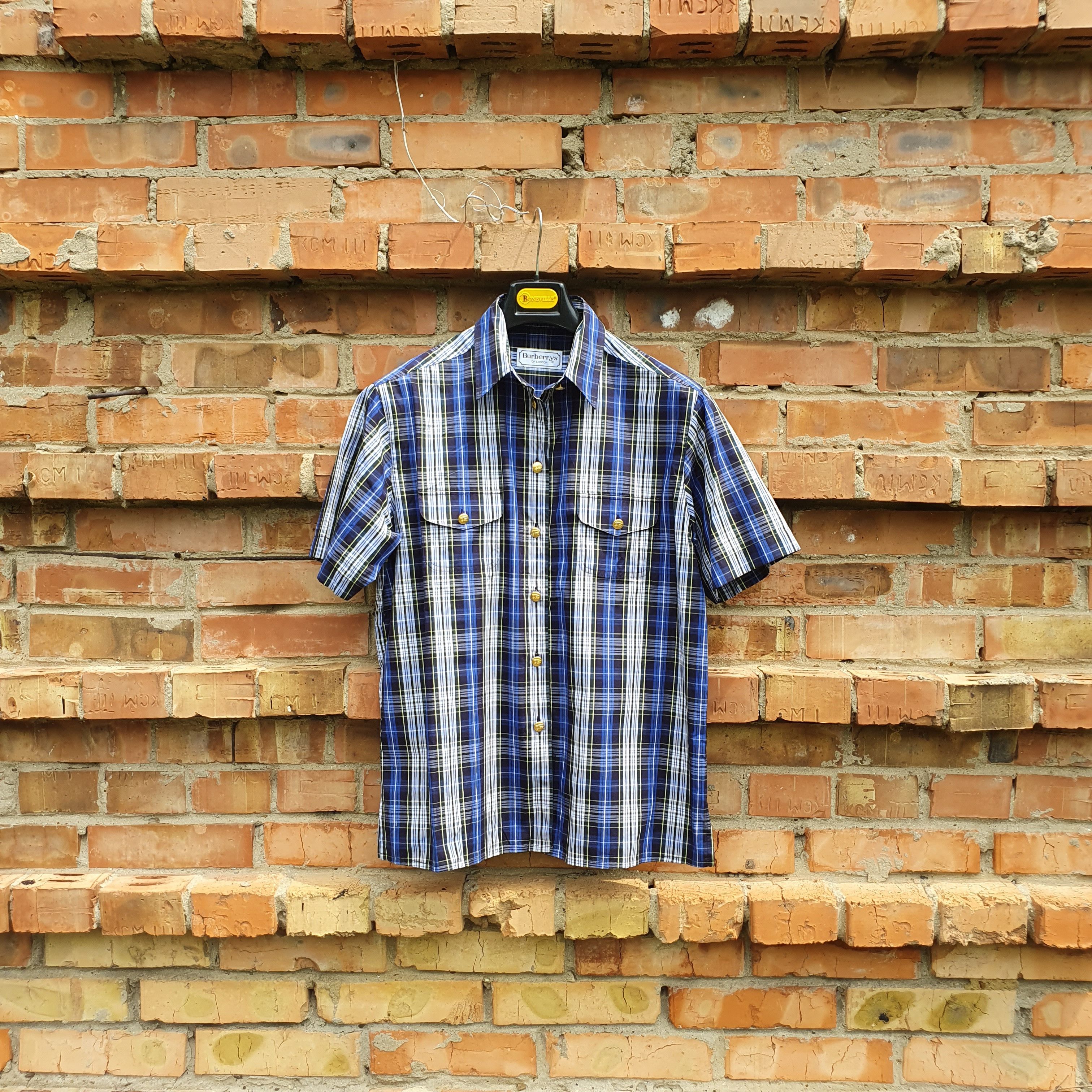 Vintage 80s Burberrys Plaid Nova Check Gold Buttons Shirt Size US M / EU 48-50 / 2 - 20 Thumbnail