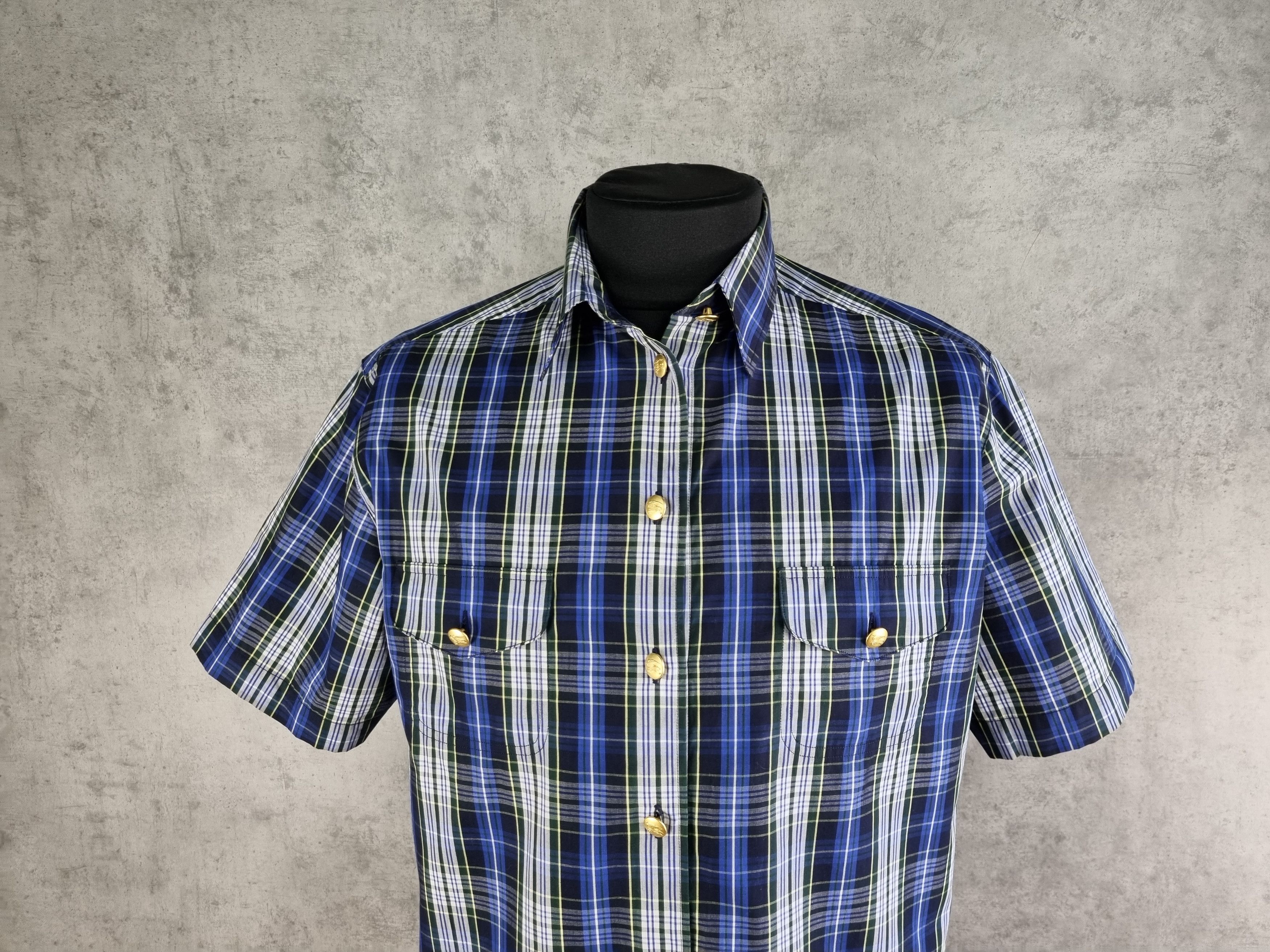 Vintage 80s Burberrys Plaid Nova Check Gold Buttons Shirt Size US M / EU 48-50 / 2 - 3 Thumbnail