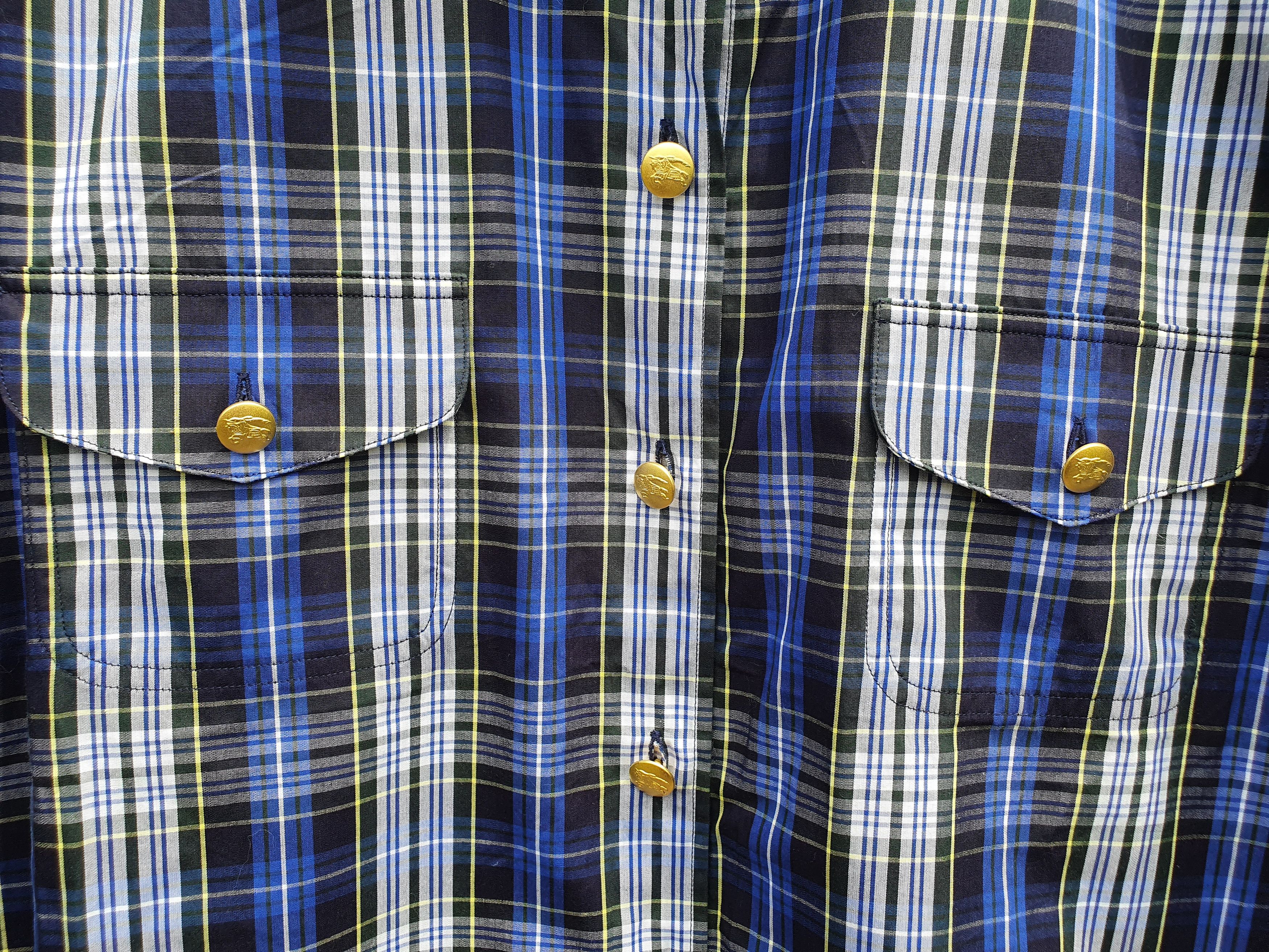 Vintage 80s Burberrys Plaid Nova Check Gold Buttons Shirt Size US M / EU 48-50 / 2 - 17 Thumbnail