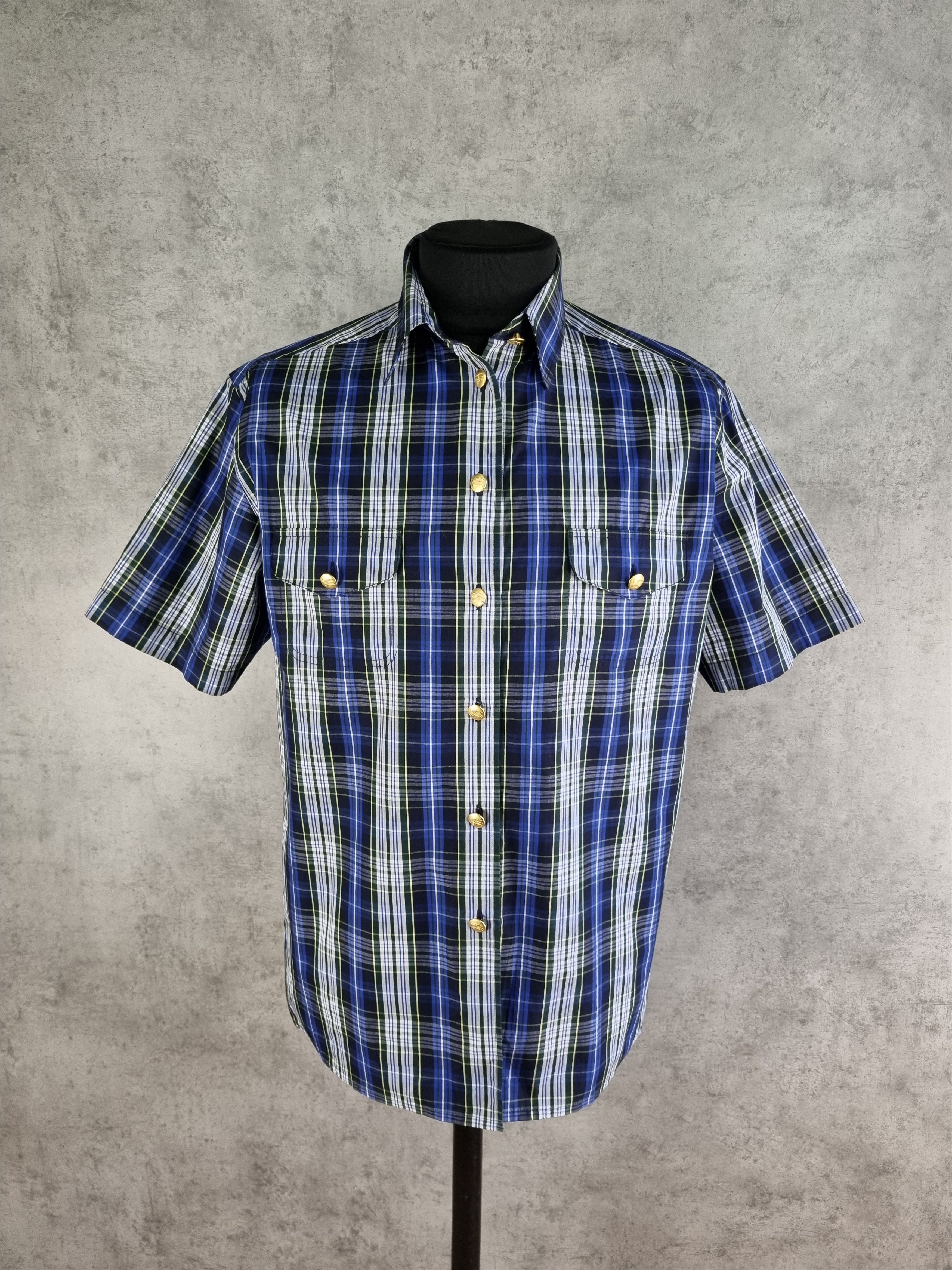 Vintage 80s Burberrys Plaid Nova Check Gold Buttons Shirt Size US M / EU 48-50 / 2 - 1 Thumbnail