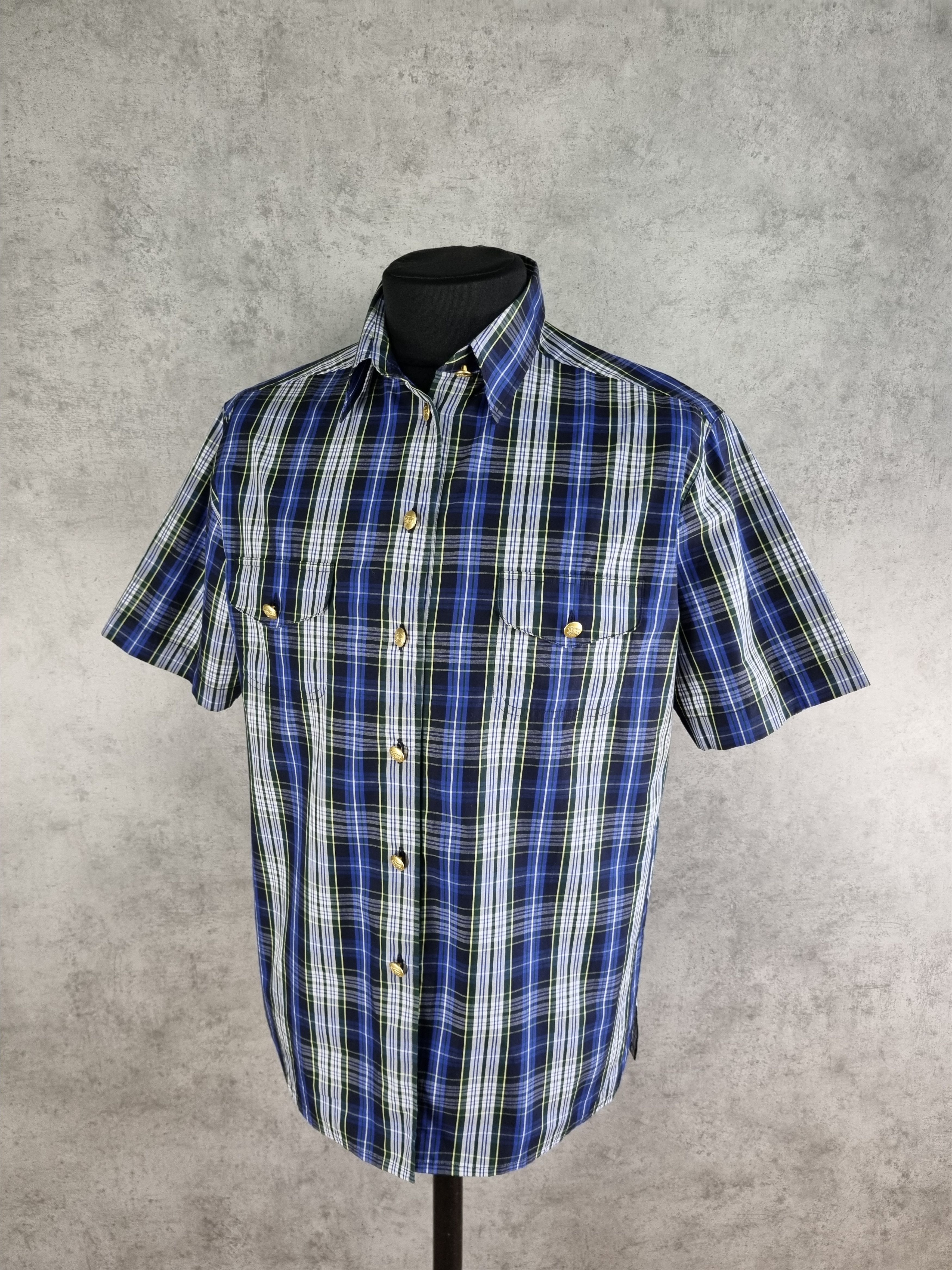 Vintage 80s Burberrys Plaid Nova Check Gold Buttons Shirt Size US M / EU 48-50 / 2 - 2 Thumbnail