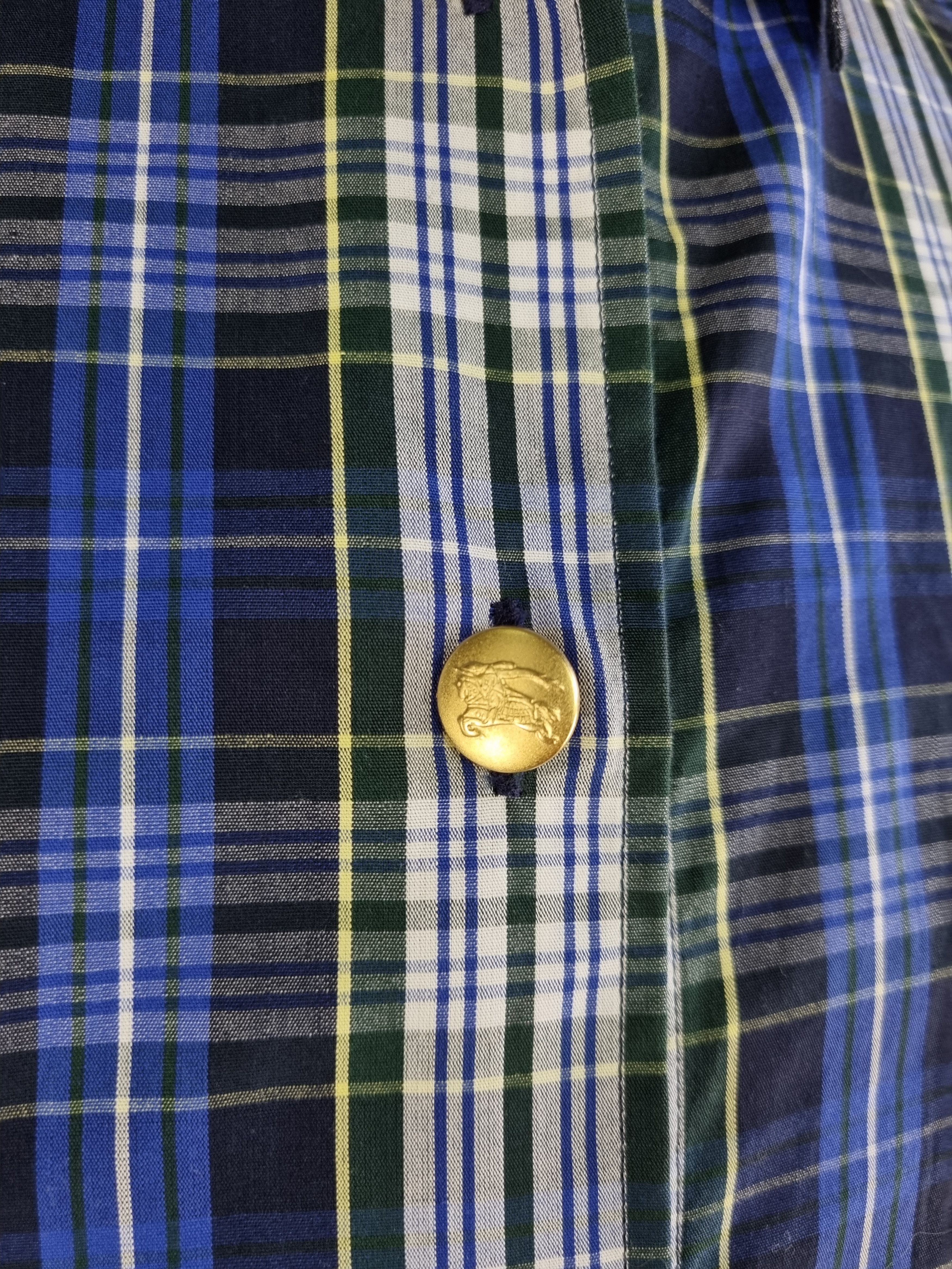 Vintage 80s Burberrys Plaid Nova Check Gold Buttons Shirt Size US M / EU 48-50 / 2 - 15 Thumbnail