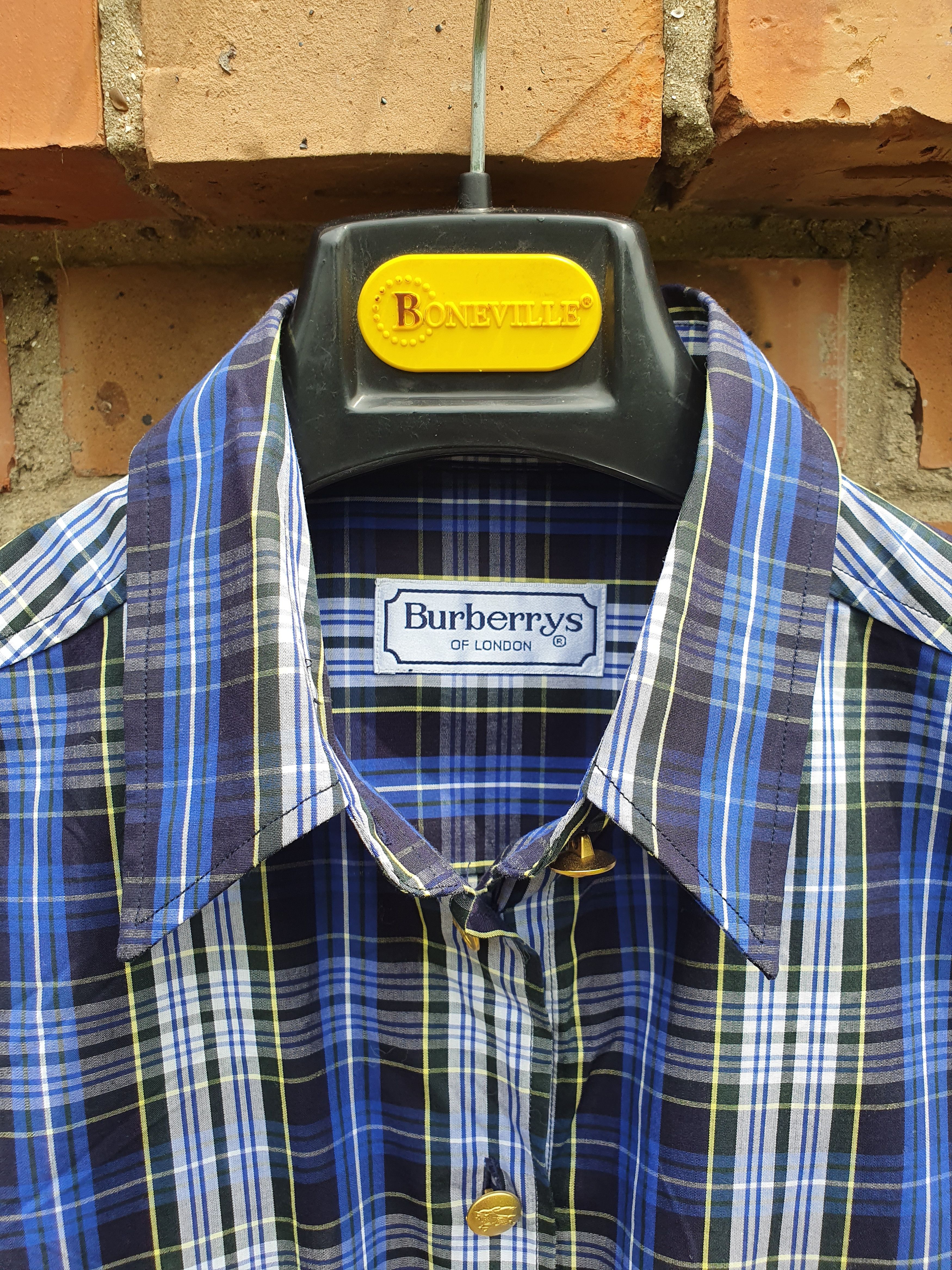 Vintage 80s Burberrys Plaid Nova Check Gold Buttons Shirt Size US M / EU 48-50 / 2 - 12 Thumbnail