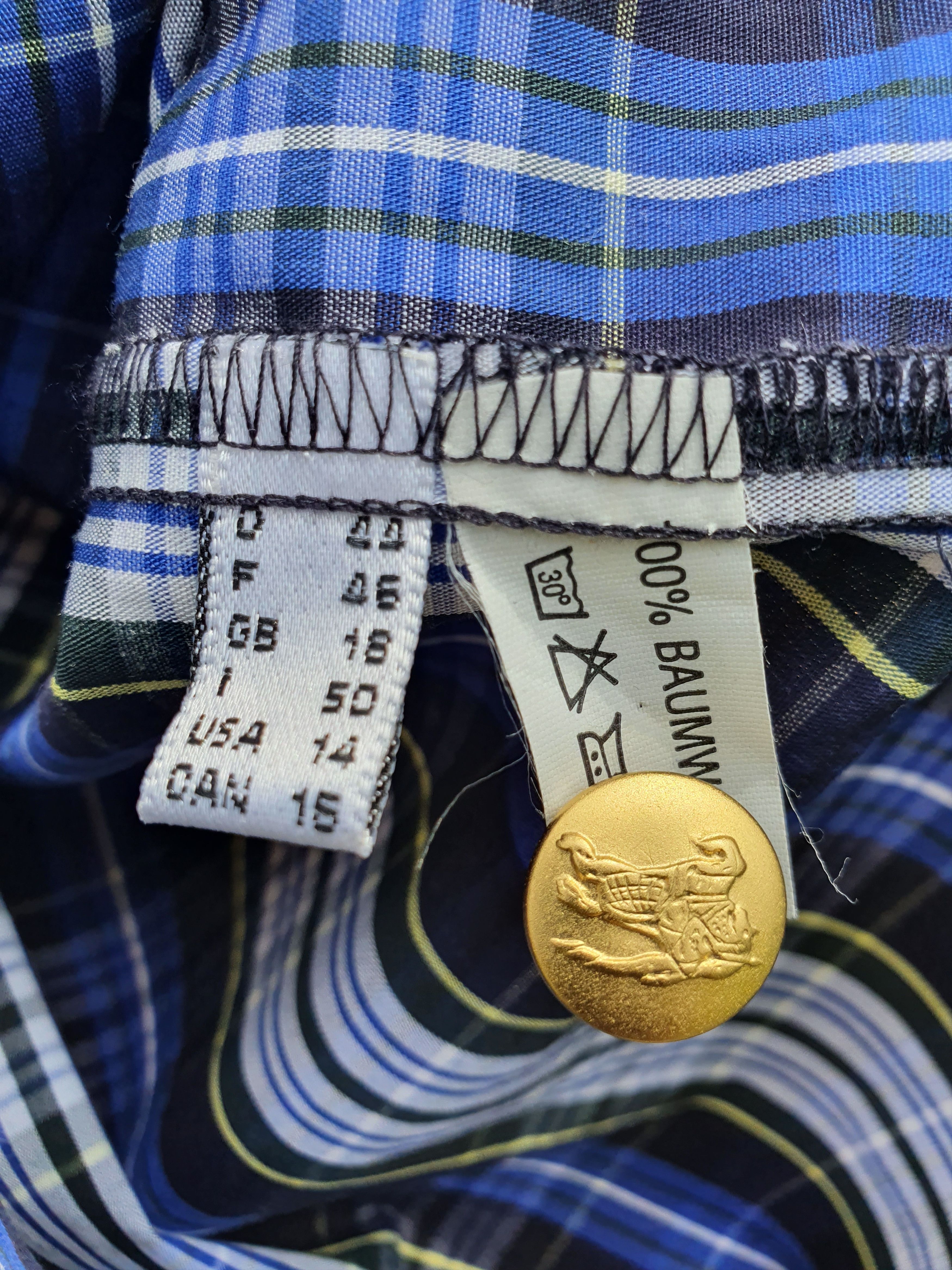 Vintage 80s Burberrys Plaid Nova Check Gold Buttons Shirt Size US M / EU 48-50 / 2 - 14 Thumbnail