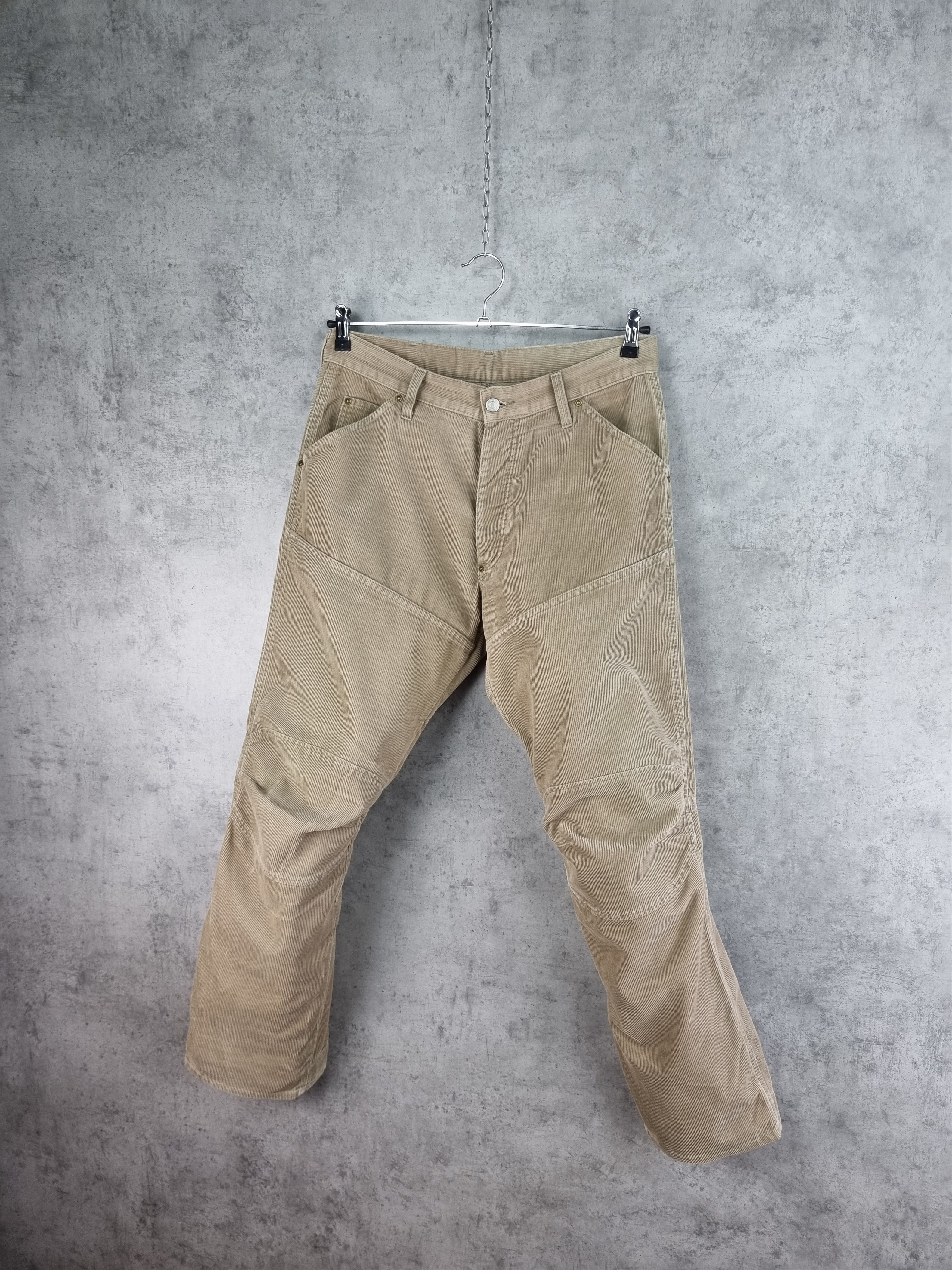 G-Star × Vintage 90s Gstar Corduroy Double Knees Rare Biker Pants Size US 33 - 6 Thumbnail