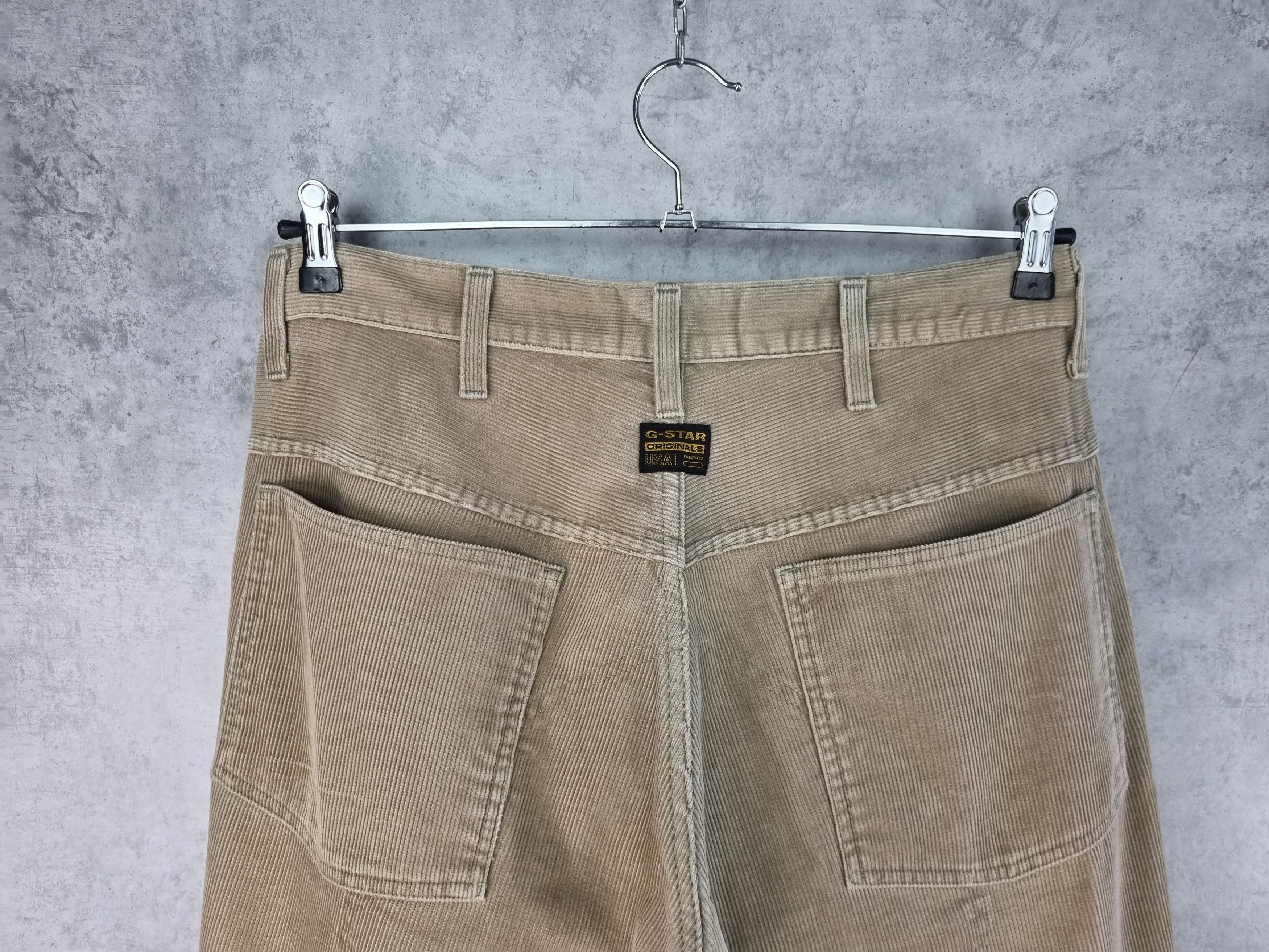 G-Star × Vintage 90s Gstar Corduroy Double Knees Rare Biker Pants Size US 33 - 7 Thumbnail