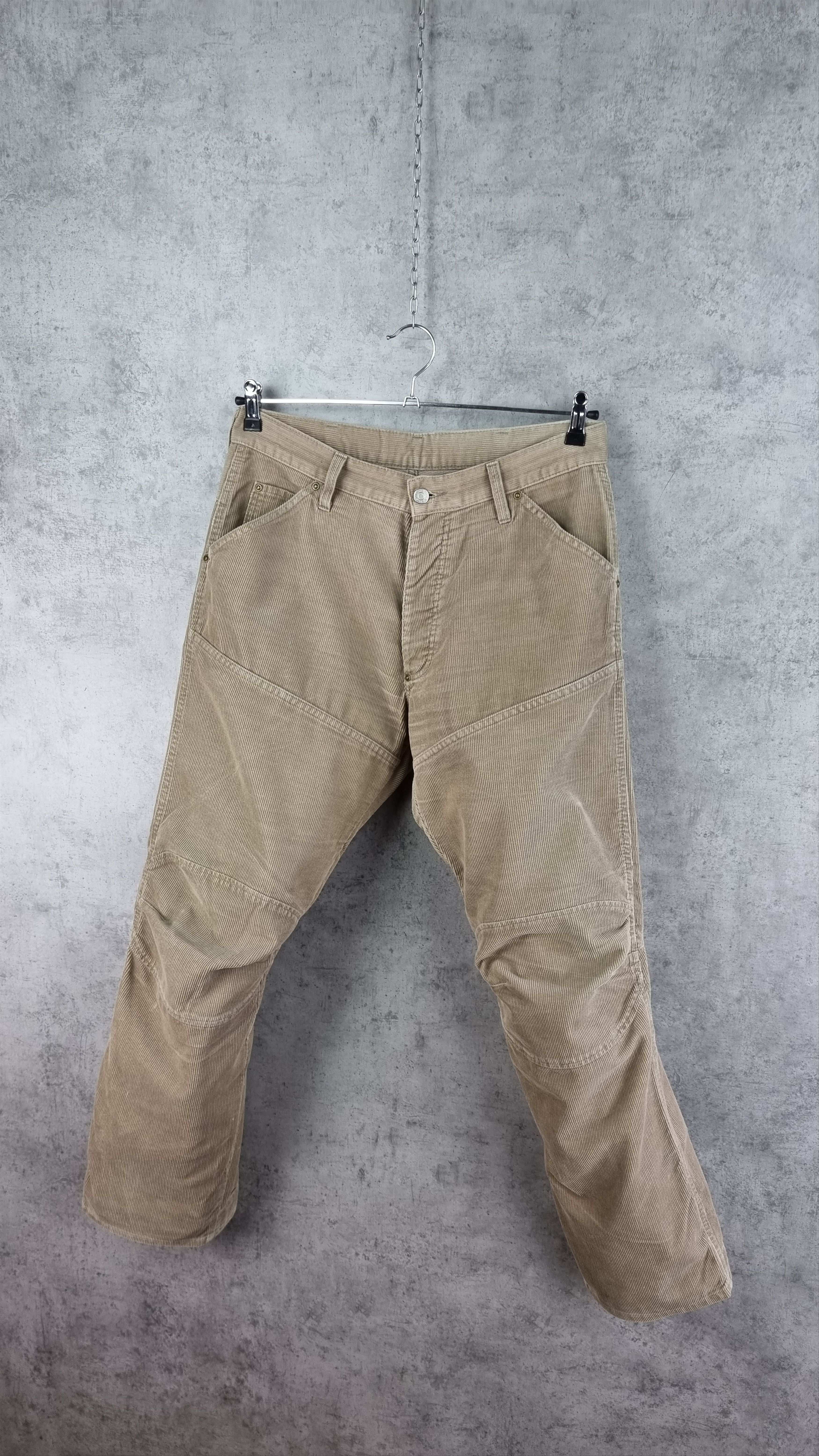 G-Star × Vintage 90s Gstar Corduroy Double Knees Rare Biker Pants Size US 33 - 16 Thumbnail