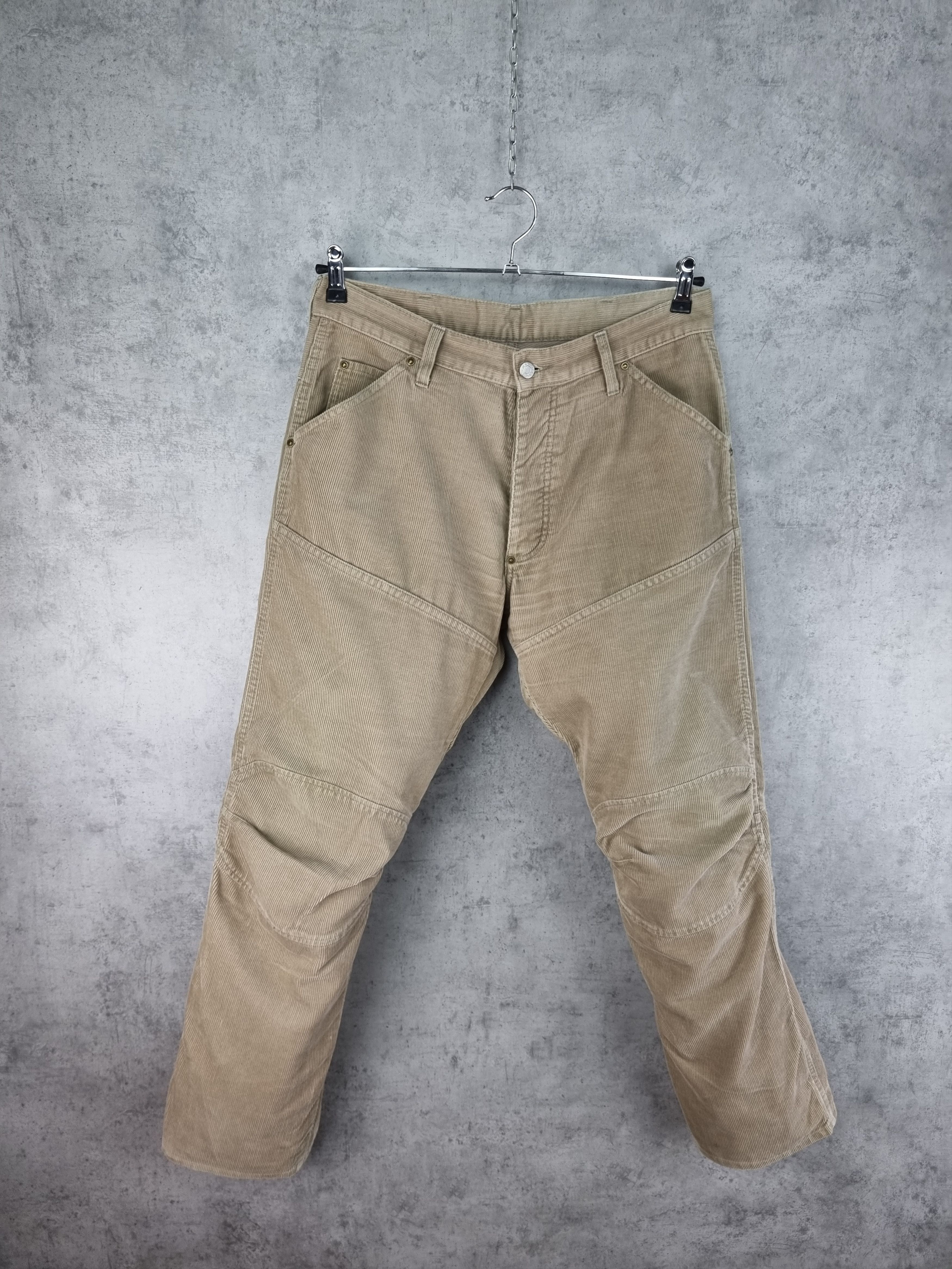G-Star × Vintage 90s Gstar Corduroy Double Knees Rare Biker Pants Size US 33 - 10 Thumbnail