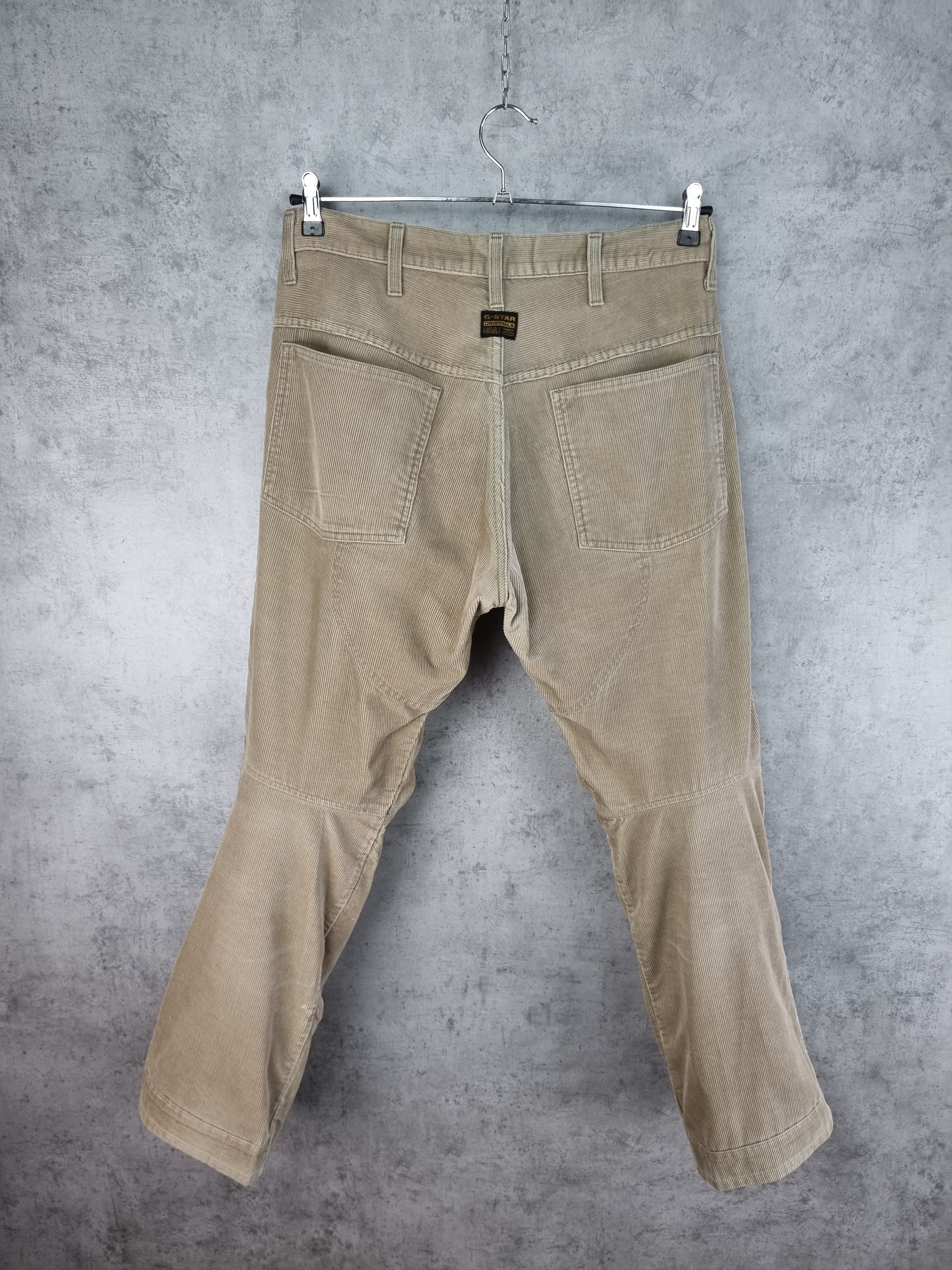 G-Star × Vintage 90s Gstar Corduroy Double Knees Rare Biker Pants Size US 33 - 3 Thumbnail