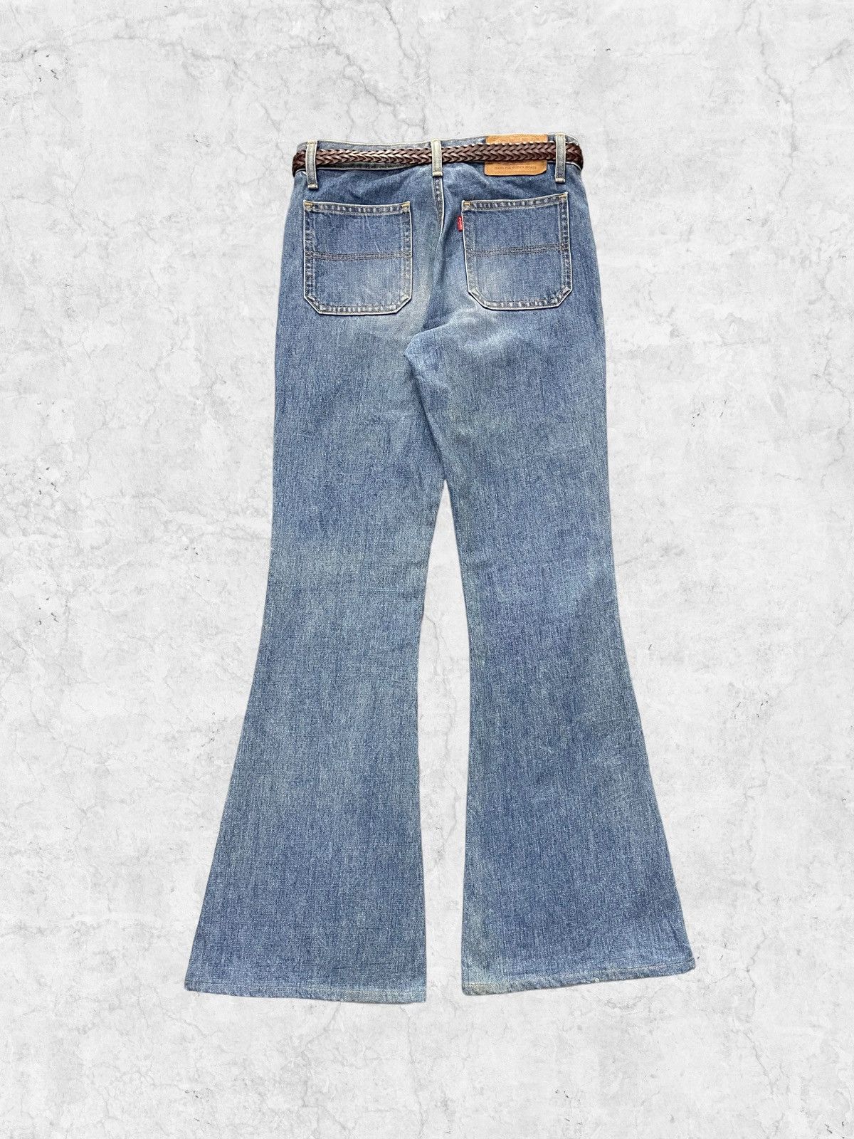 Big John × Japanese Brand × Vintage Vintage 80s Big John Bell Bottom Super Flared & Leather Belt Size US 29 - 3 Thumbnail