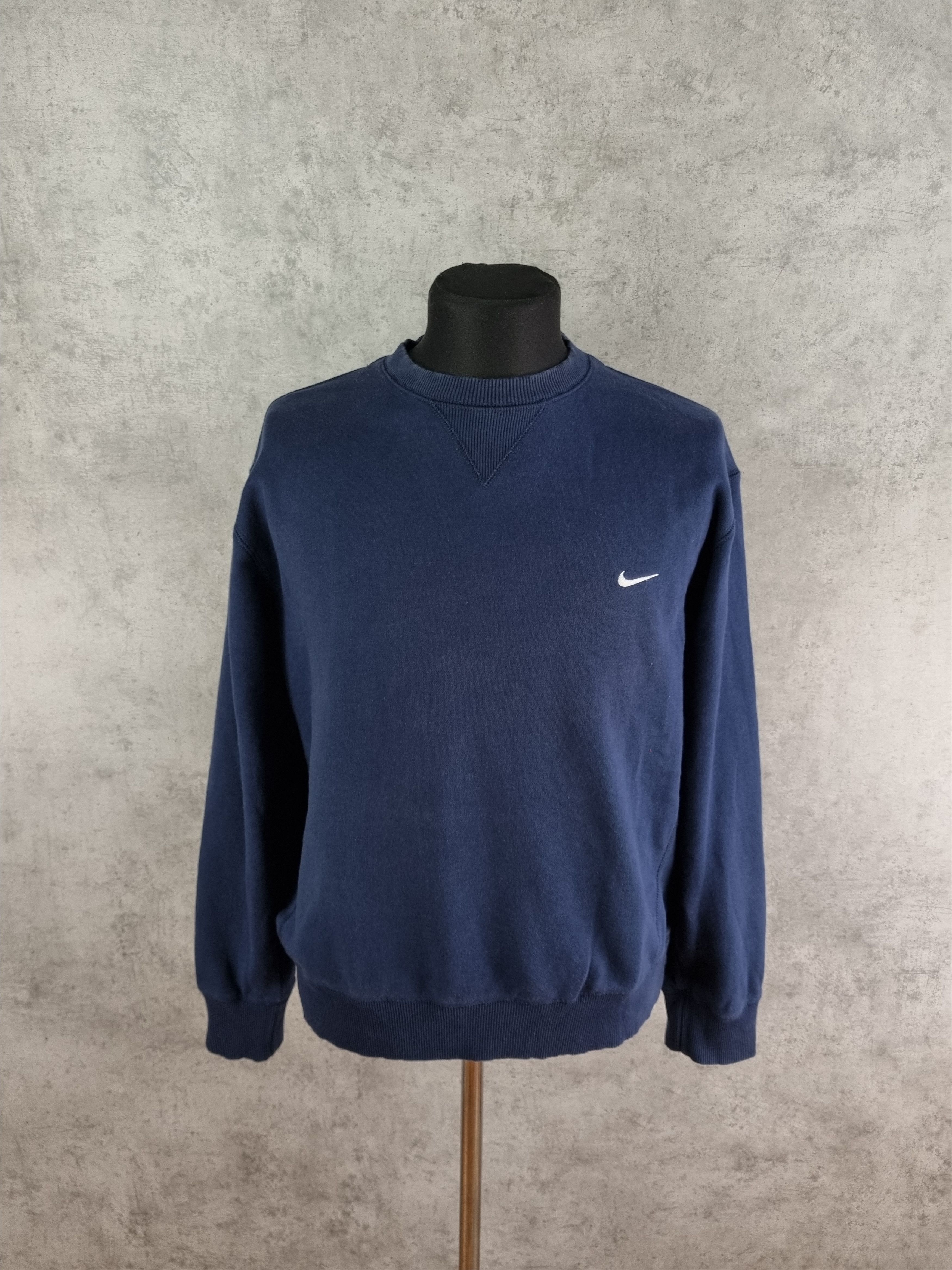 Nike × Vintage Nike Small Swoosh Navy Sweatshirt Size US L / EU 52-54 / 3 - 2 Thumbnail