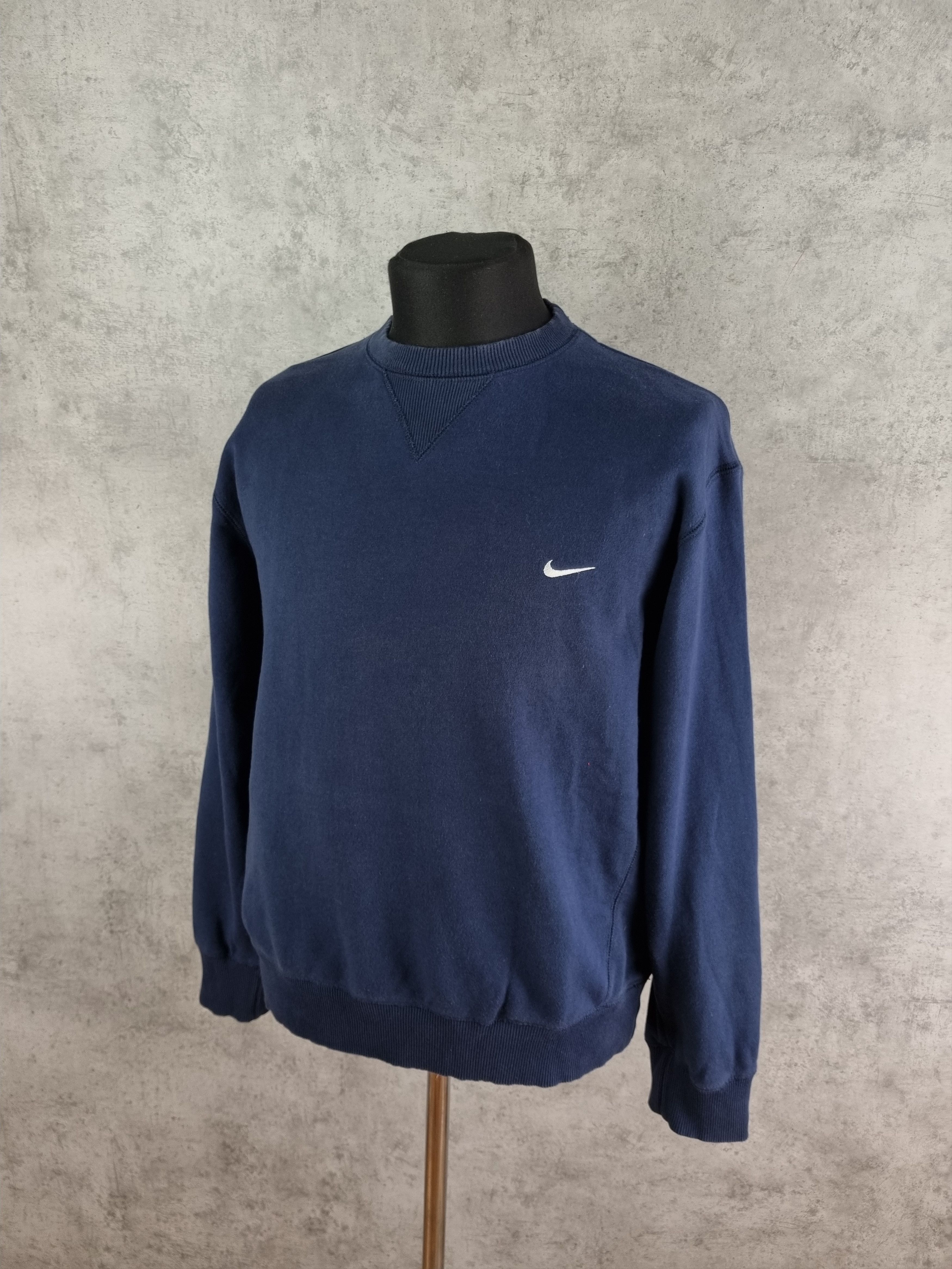 Nike × Vintage Nike Small Swoosh Navy Sweatshirt Size US L / EU 52-54 / 3 - 6 Thumbnail