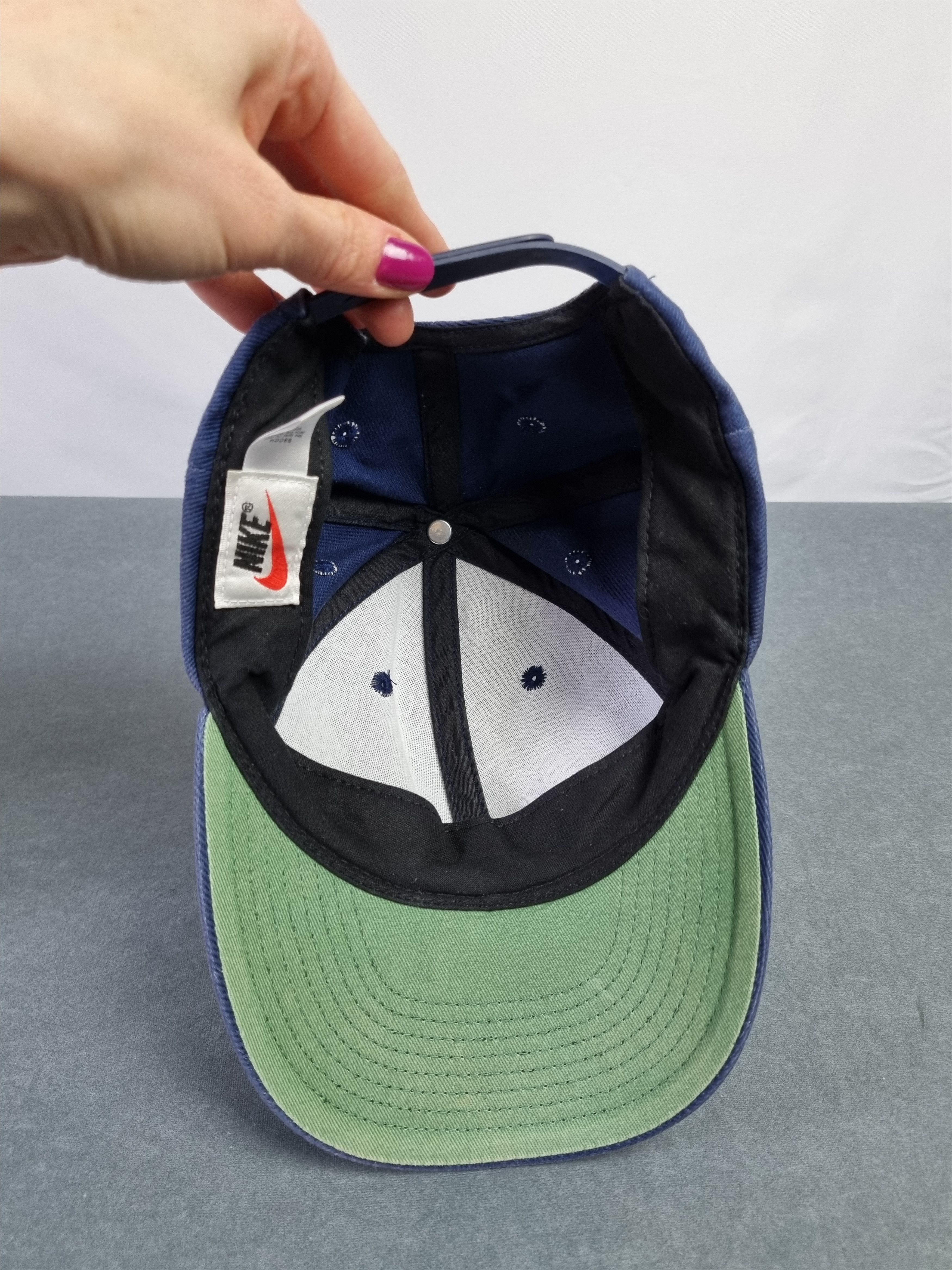 Nike × Vintage 90s NIKE Swoosh Thrashed Faded Vintage Cap Skate Size ONE SIZE - 4 Thumbnail