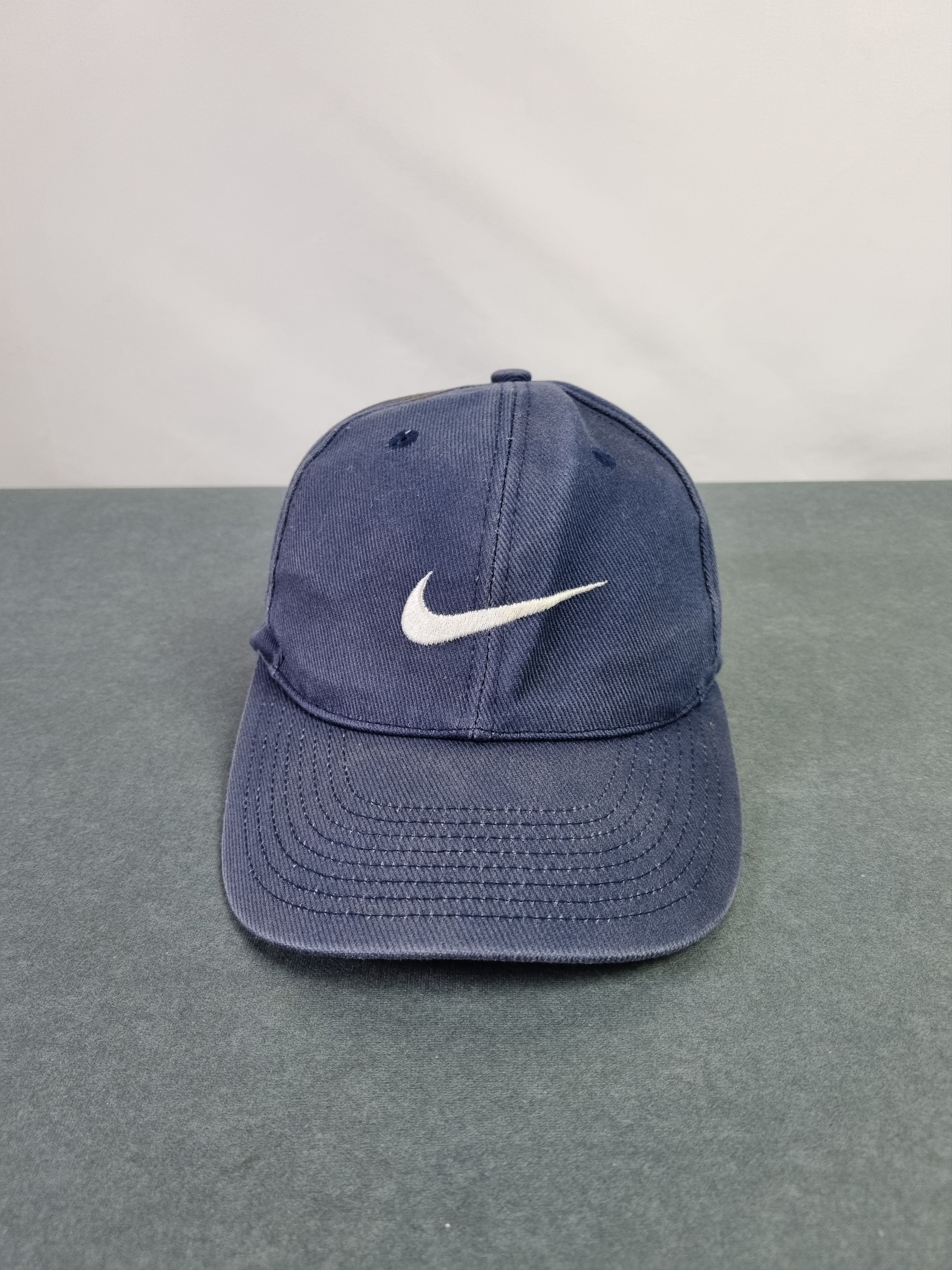 Nike × Vintage 90s NIKE Swoosh Thrashed Faded Vintage Cap Skate Size ONE SIZE - 1 Thumbnail