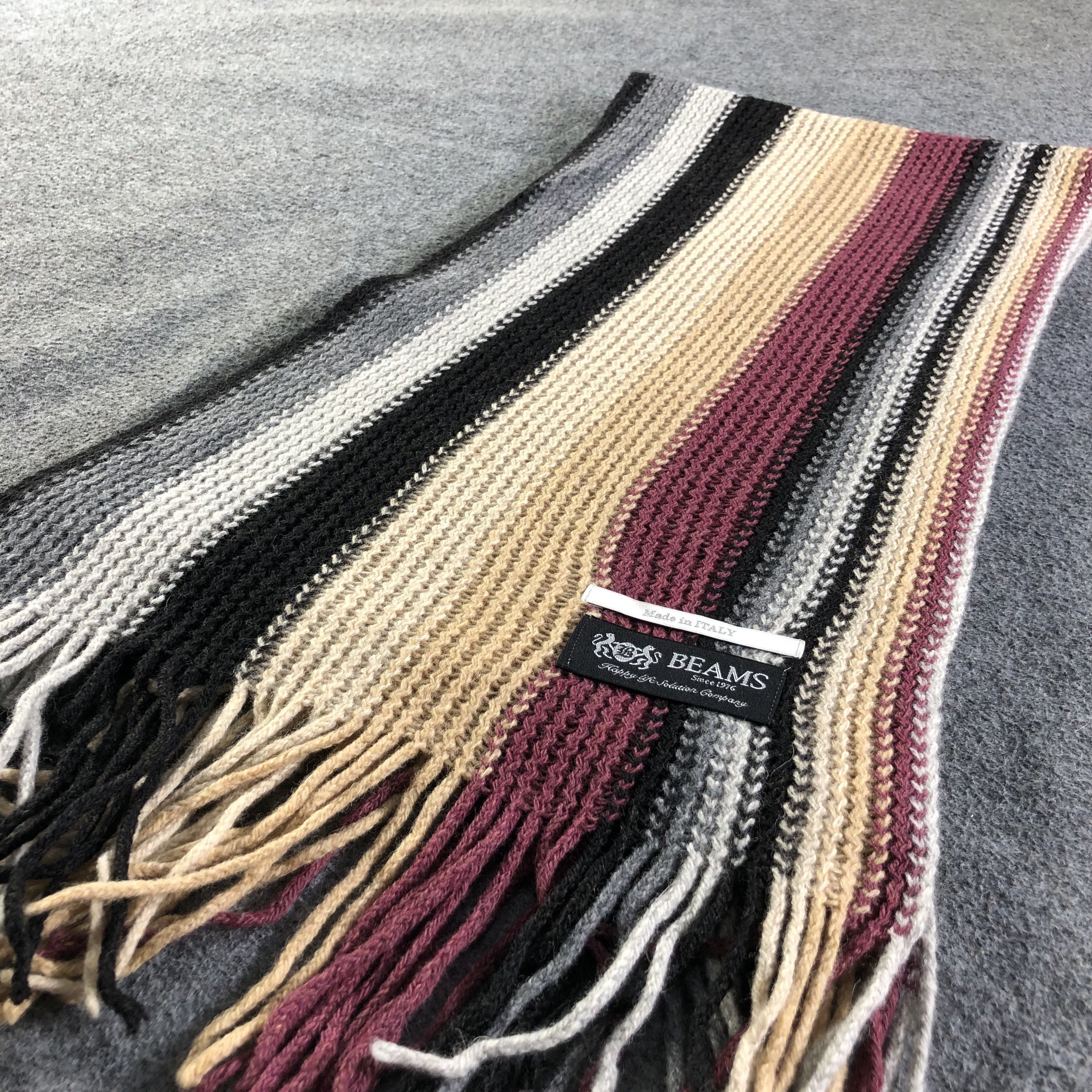 Beams Plus Beams Striped Knit Wool Scarf Muffler V2006 Size ONE SIZE - 2 Thumbnail