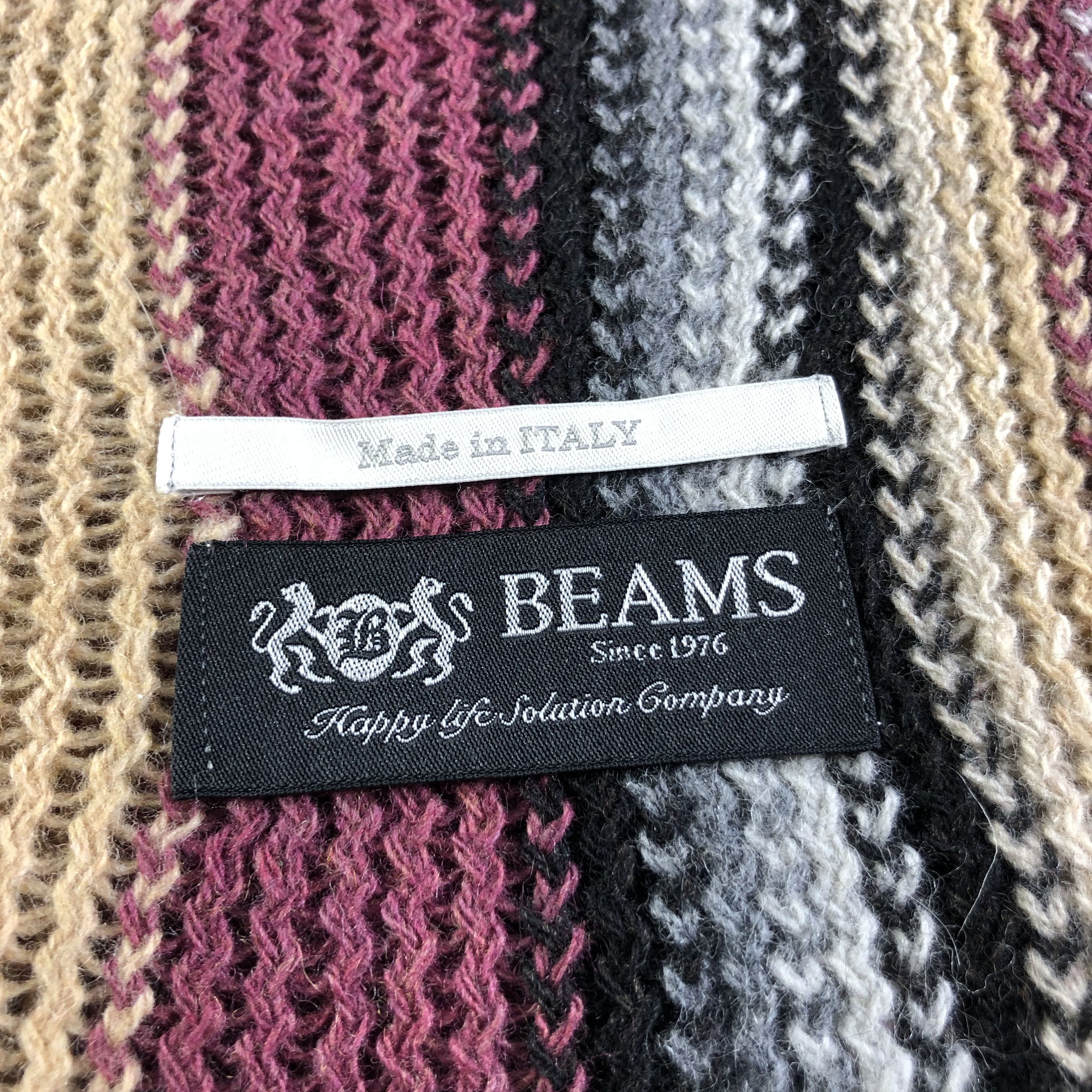 Beams Plus Beams Striped Knit Wool Scarf Muffler V2006 Size ONE SIZE - 4 Thumbnail