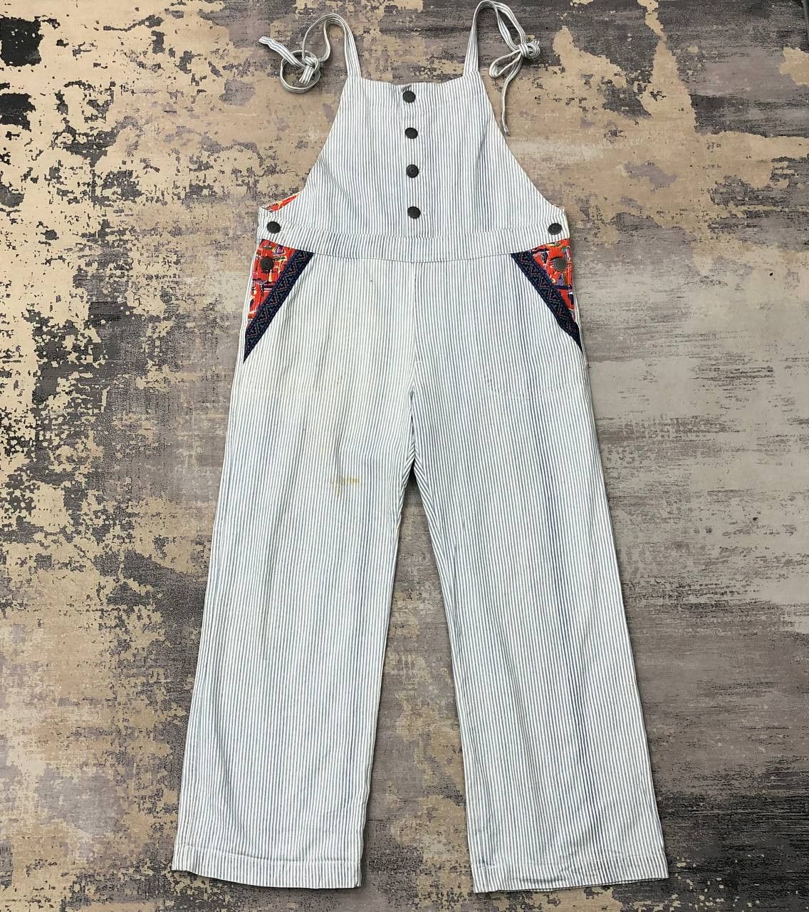 Japanese Brand P710 TITICACA ICONIC HICKORY STRIPE COVERALLS Size US 34 / EU 50 - 1 Thumbnail