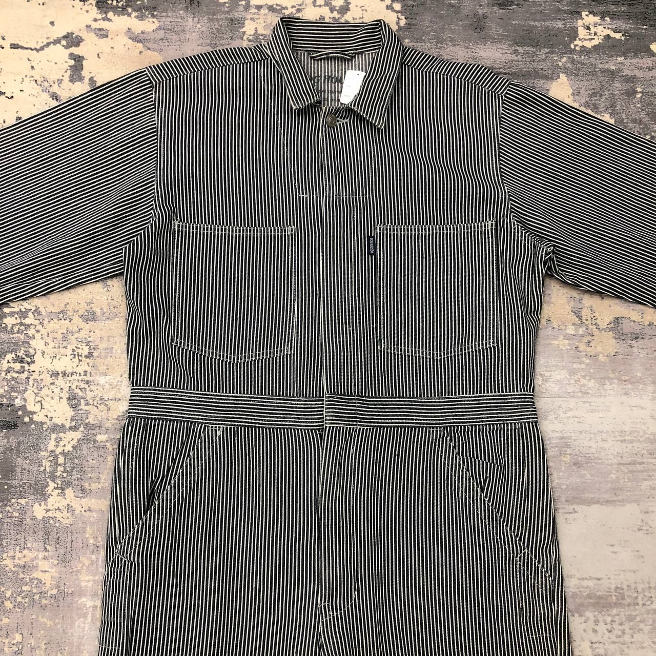 Japanese Brand P714 JAPAN DOG HOUSE ICONIC HICKORY STRIPED COVERALLS Size US L / EU 52-54 / 3 - 4 Thumbnail
