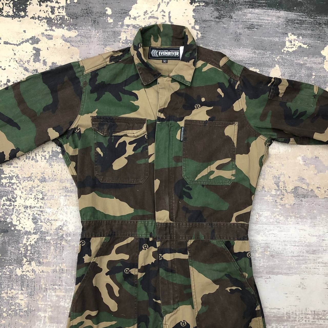 Japanese Brand P719 EVENRIVER CAMO HUNTING COVERALLS Size US L / EU 52-54 / 3 - 4 Thumbnail
