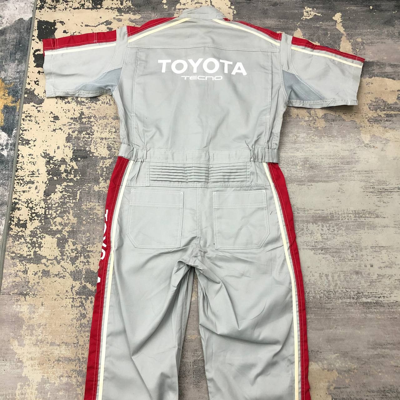 image of P722 Toyota Techno Coveralls in Gray Red, Men's (Size Large)