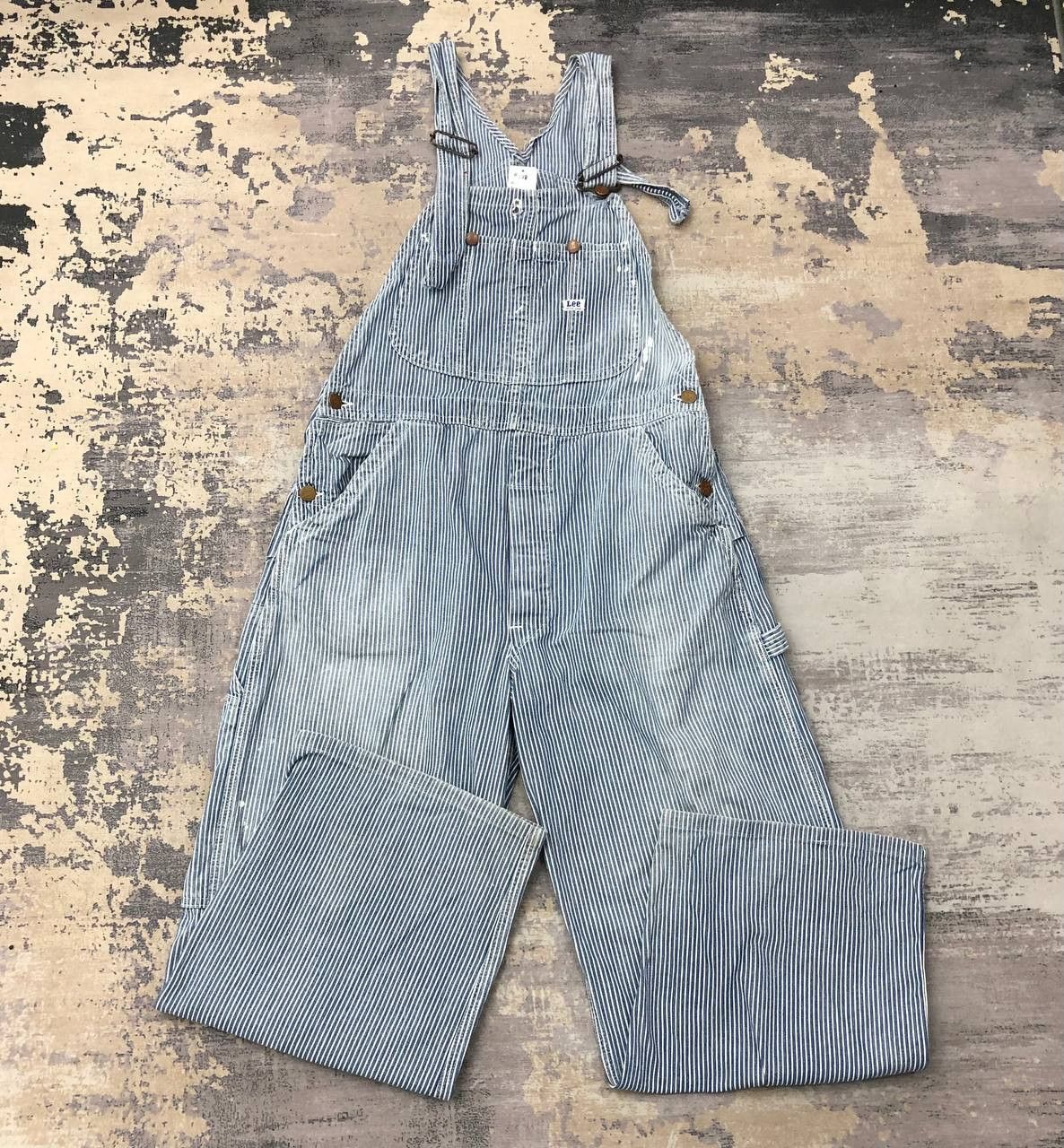Lee × Vintage P728 VTG LEE ICONIC HICKORY STRIPRED RIPPED COVERALLS Size US 36 / EU 52 - 2 Thumbnail